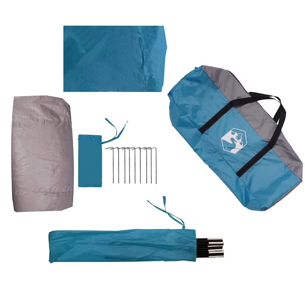 Tenda da Campeggio a Tunnel per 1 Persona Blu Impermeabile
