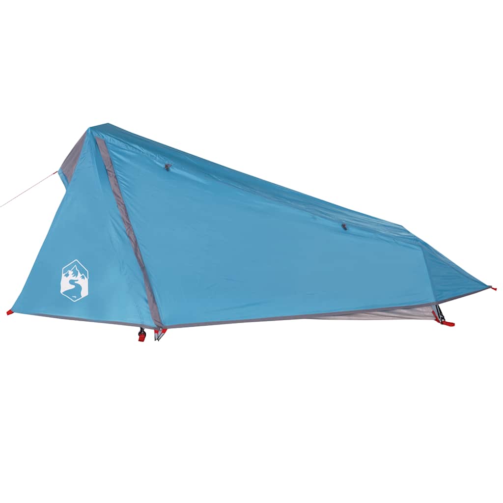 Tenda da Campeggio a Tunnel per 1 Persona Blu Impermeabile