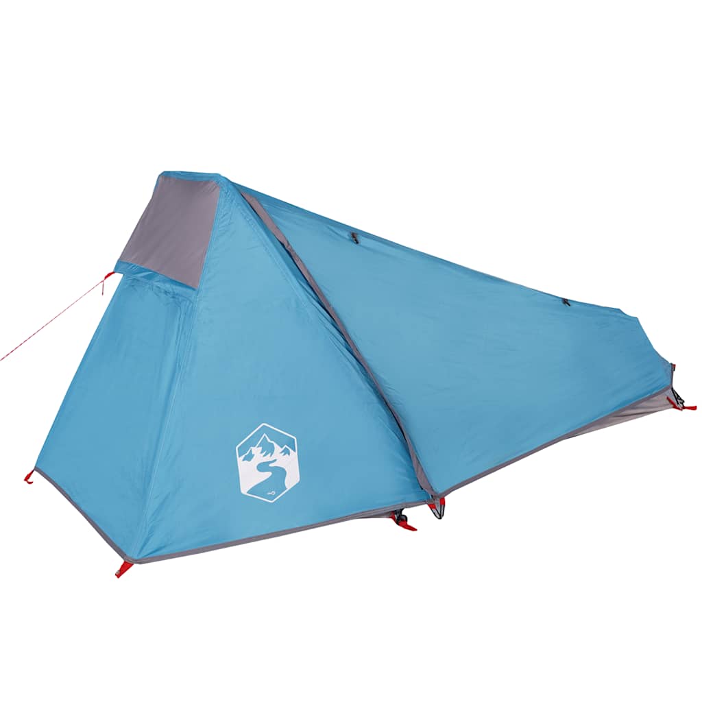 Tenda da Campeggio a Tunnel per 1 Persona Blu Impermeabile