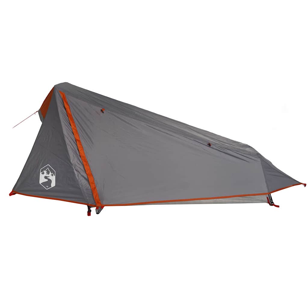 Tenda Campeggio Tunnel 1 Persona Grigia Arancione Impermeabile