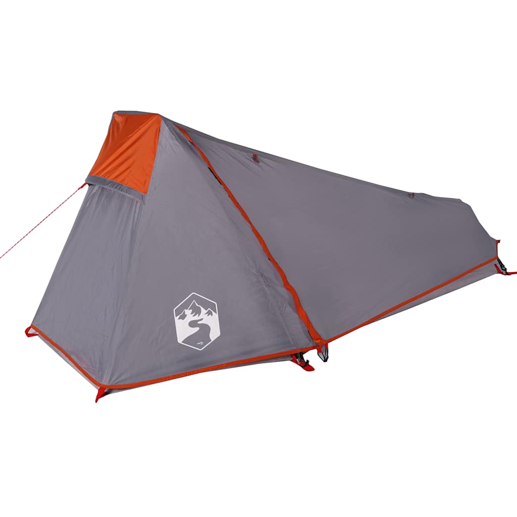Tenda Campeggio Tunnel 1 Persona Grigia Arancione Impermeabile