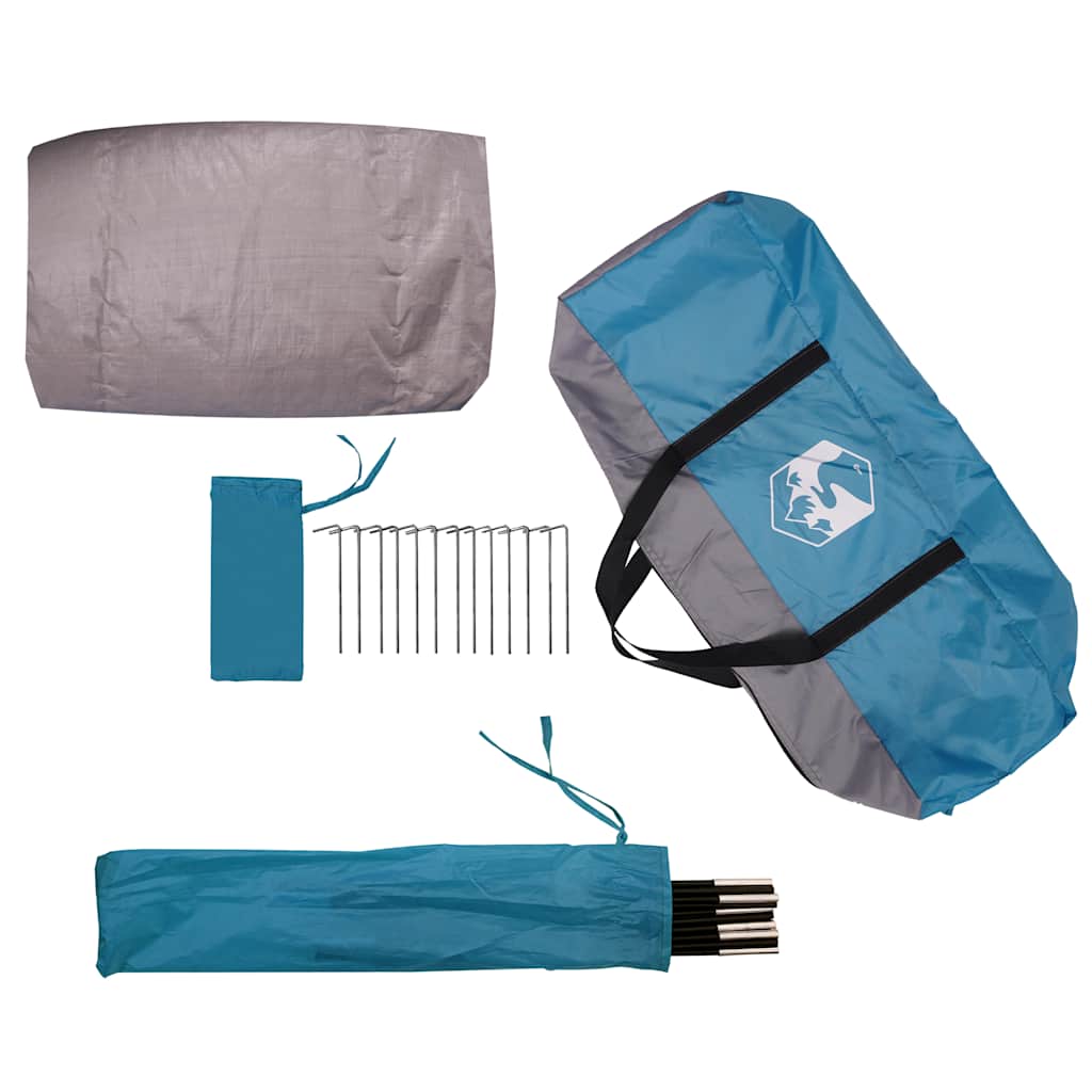 Tenda da Campeggio a Tunnel per 2 Persone Blu Impermeabile
