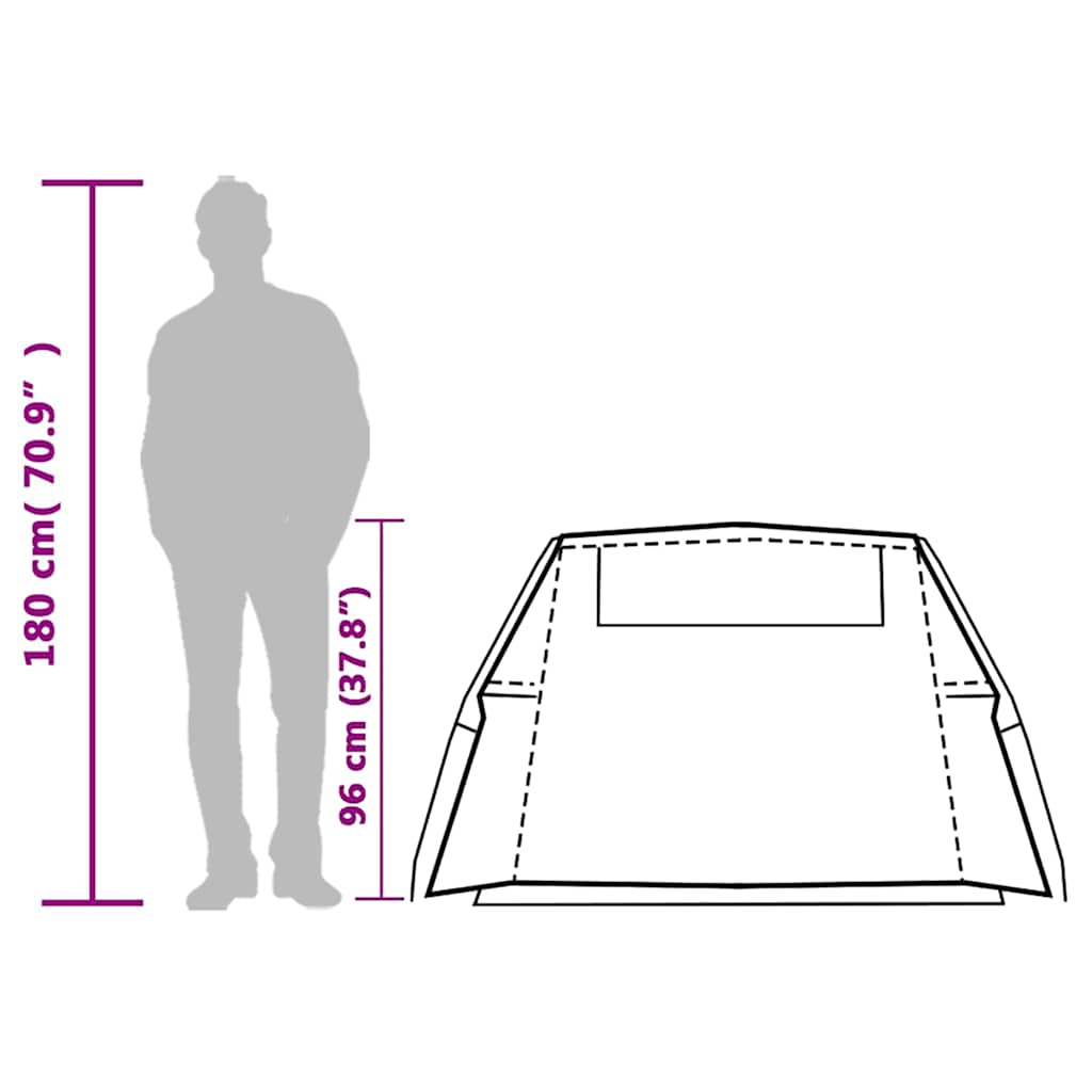 Tenda da Campeggio a Tunnel per 2 Persone Blu Impermeabile