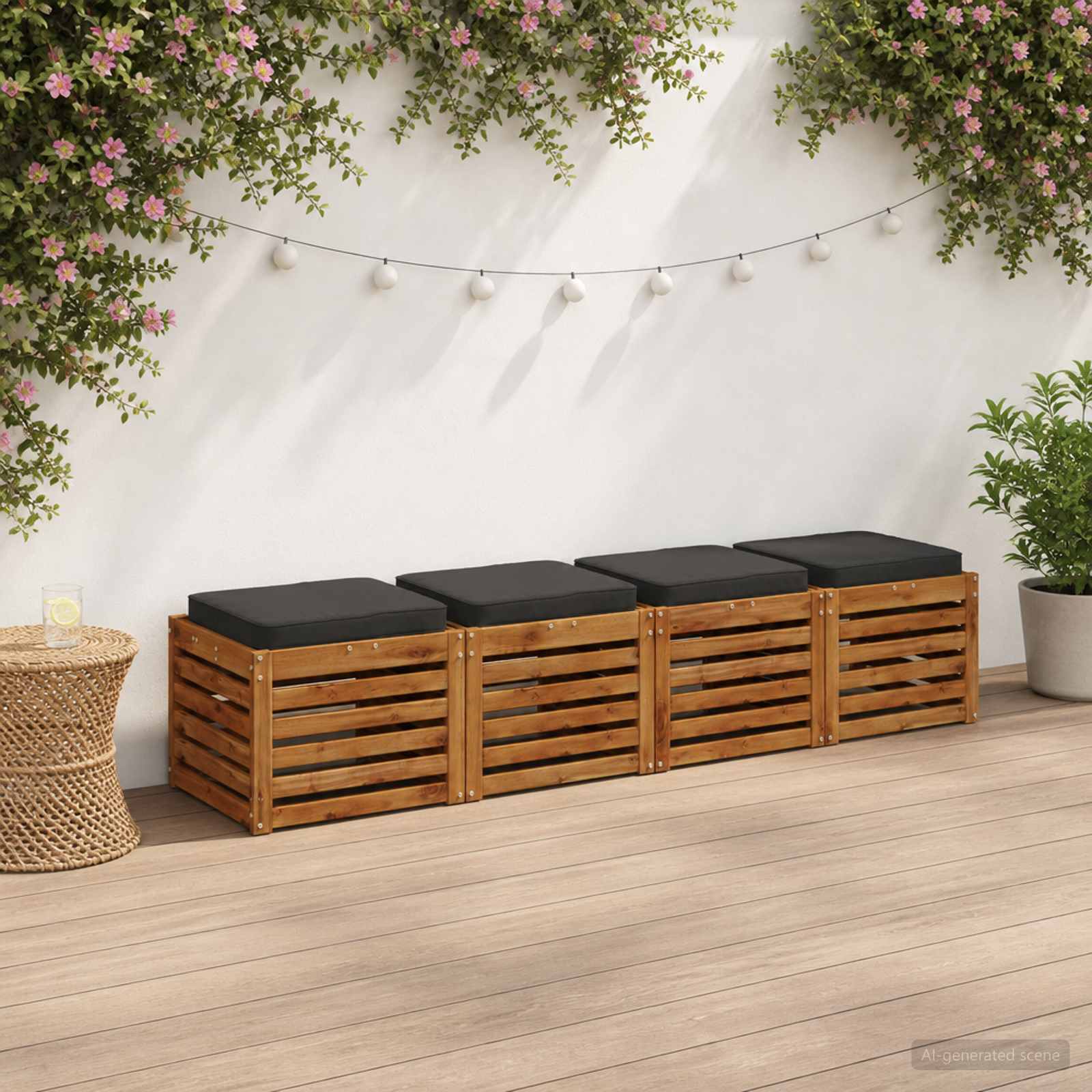 Cuscini per Sedia in 4 Pezzi VUGHT 4 pcs 100% Poliestere
