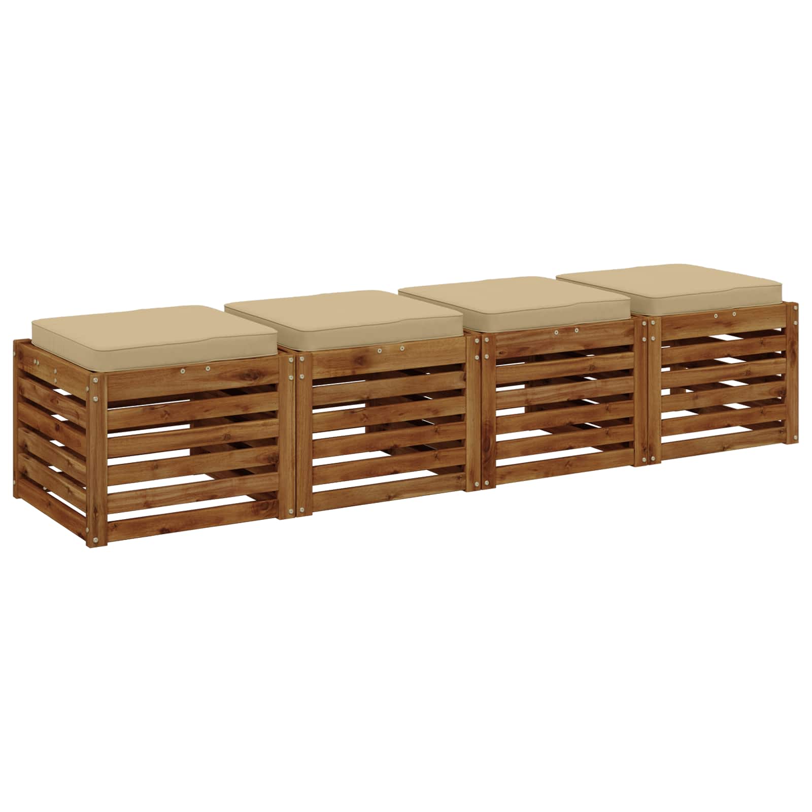 Cuscini per Sedia in 4 Pezzi VUGHT 4 pcs 100% Poliestere Beige