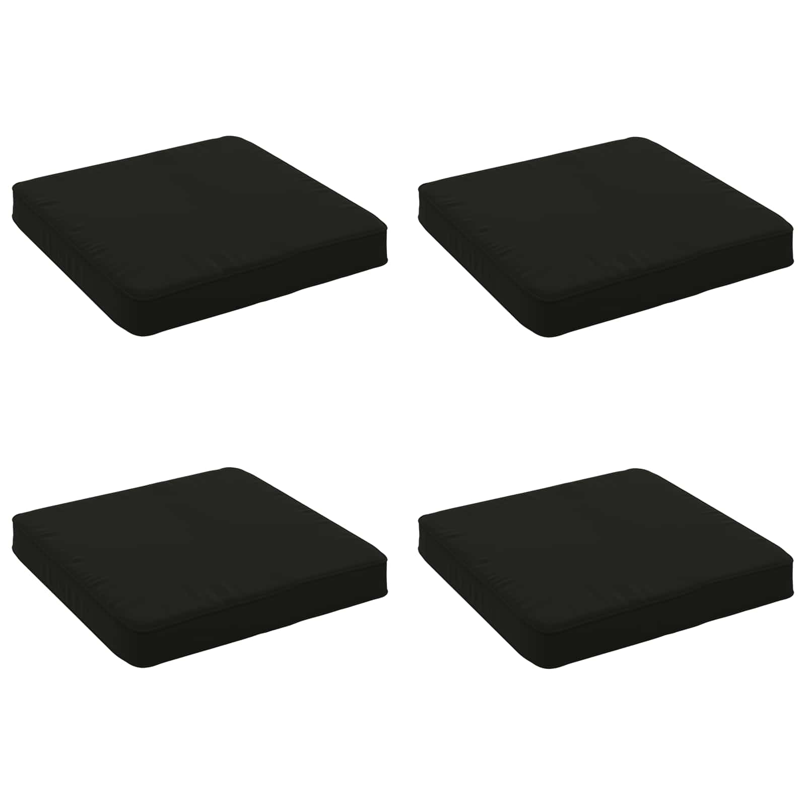Cuscini per Sedia in 4 Pezzi VUGHT 4 pcs 100% Poliestere Nero