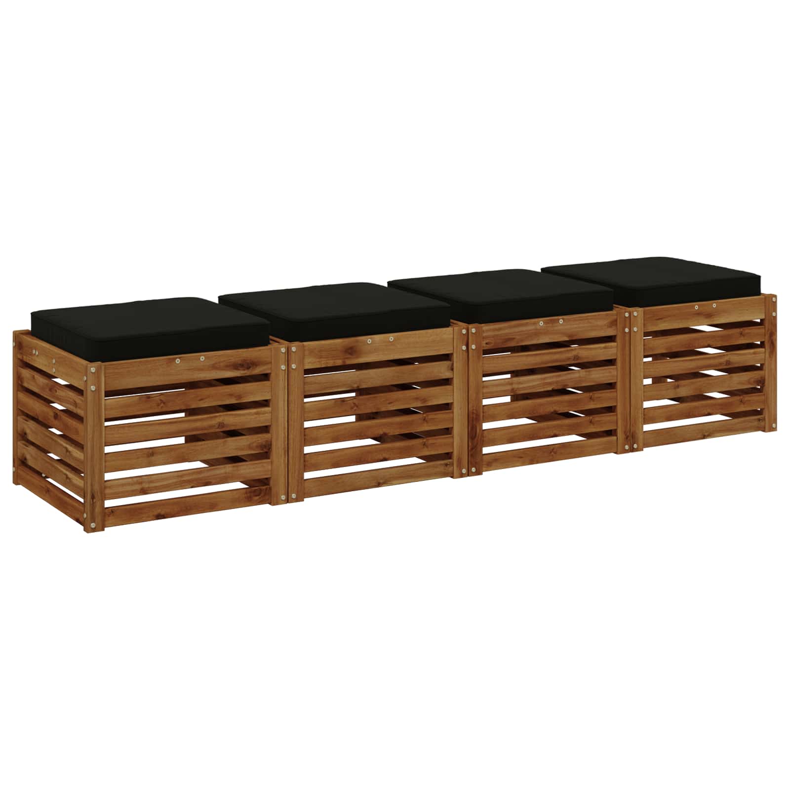 Cuscini per Sedia in 4 Pezzi VUGHT 4 pcs 100% Poliestere Nero
