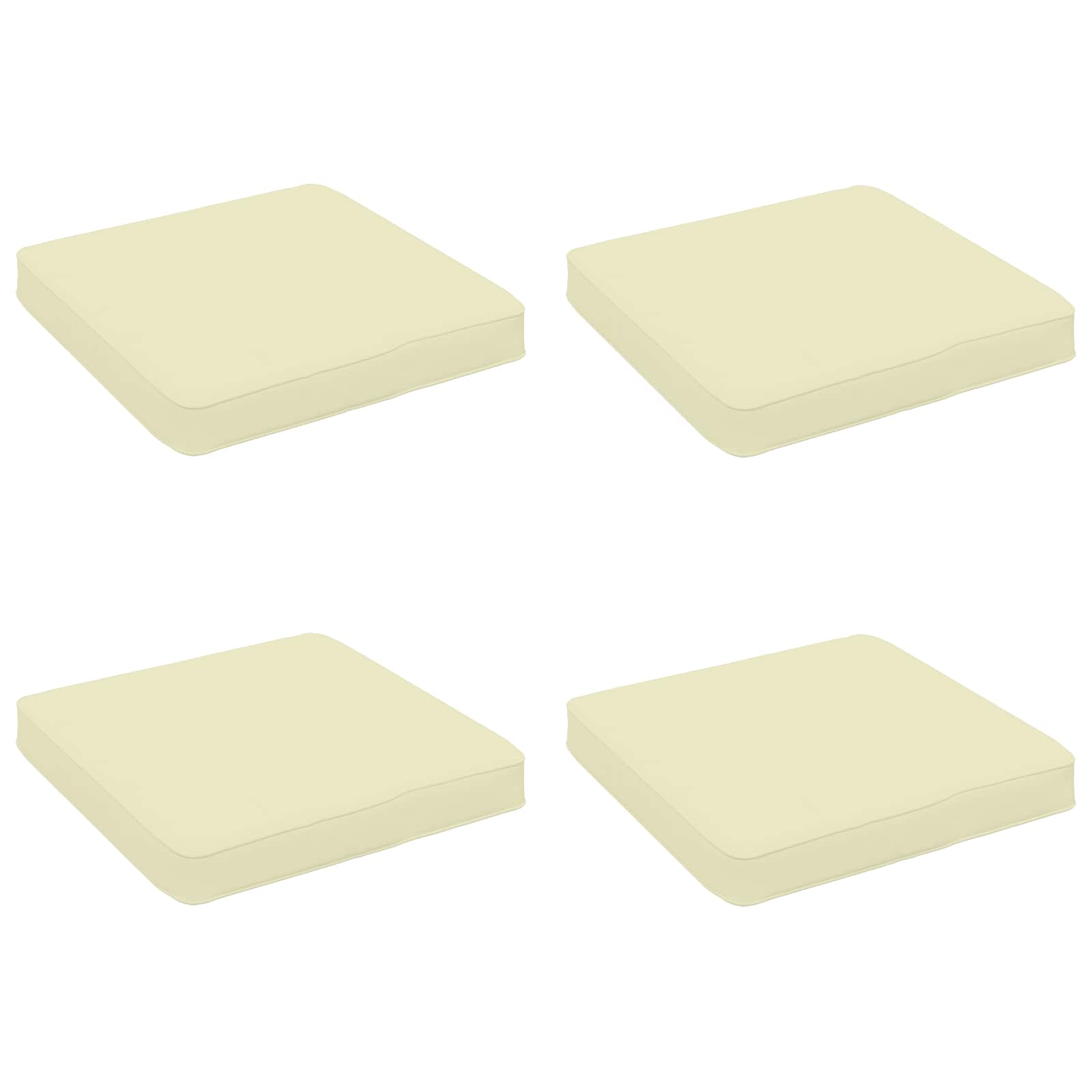 Cuscini per Sedia in 4 Pezzi VUGHT 4 pcs 100% Poliestere Crema