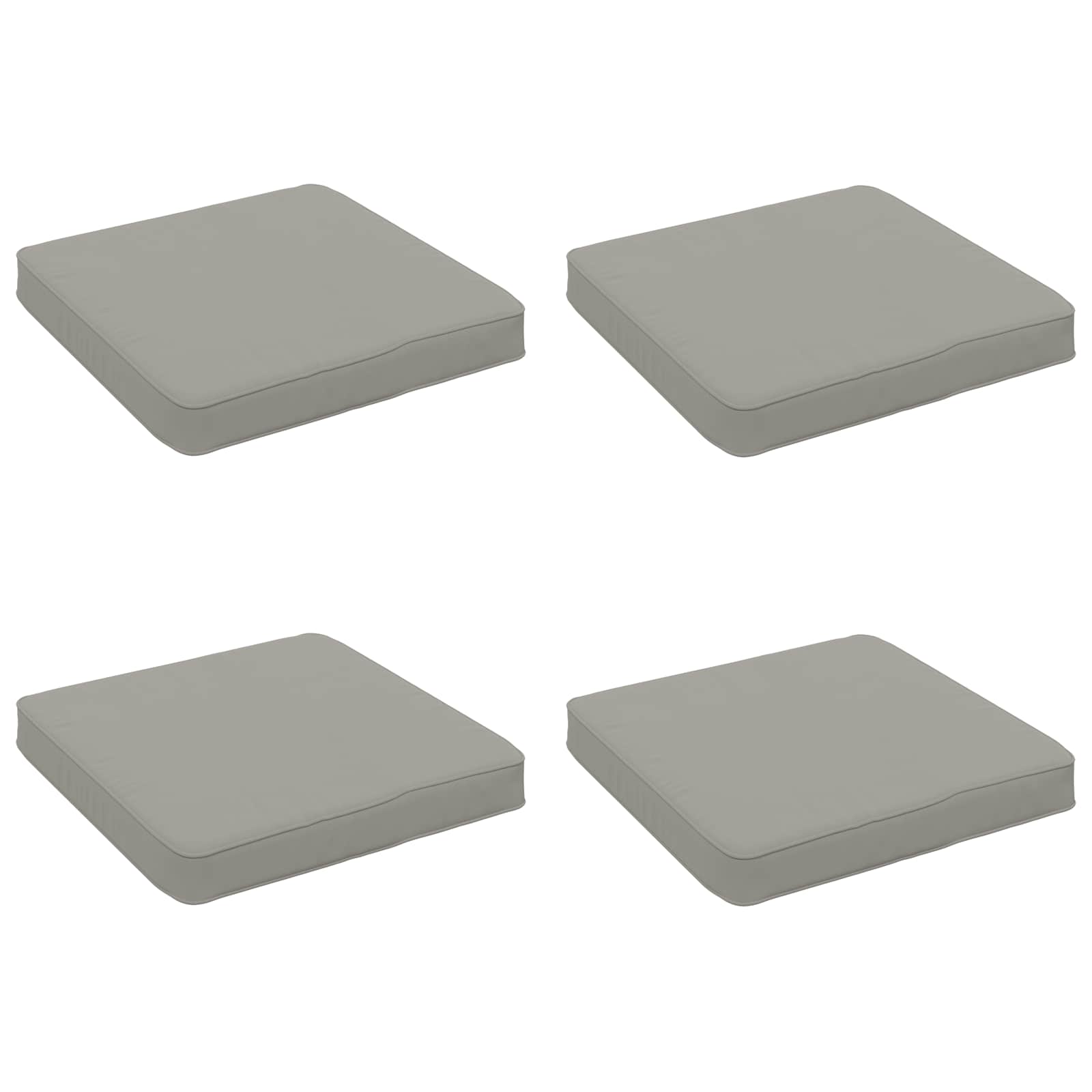 Cuscini per Sedia in 4 Pezzi VUGHT 4 pcs 100% Poliestere Grigio
