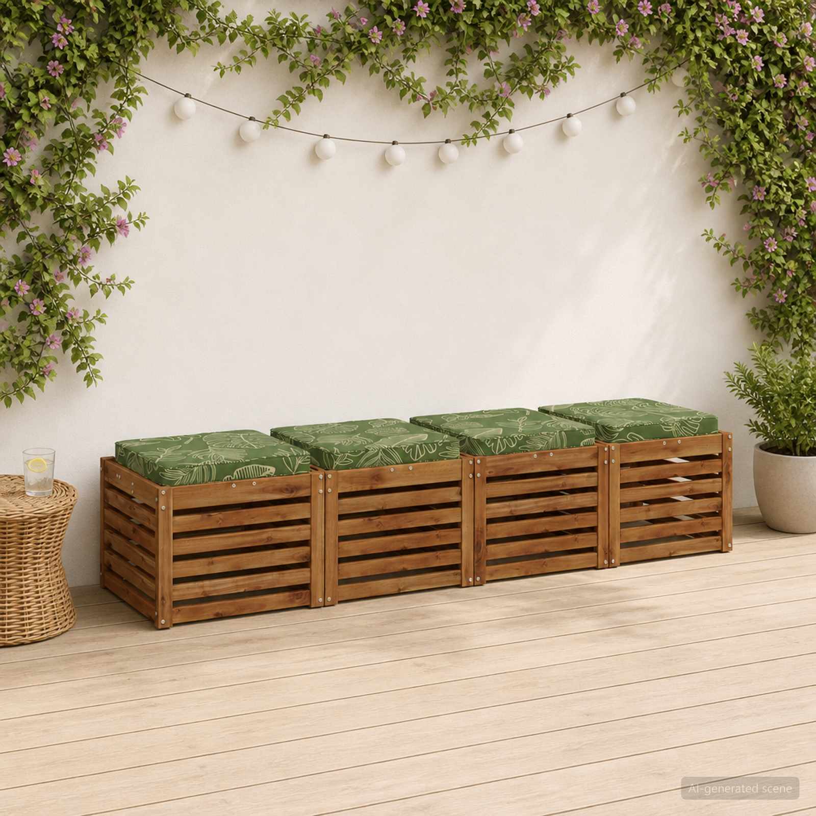 Cuscini per Sedia in 4 Pezzi VUGHT 4 pcs 100% Poliestere