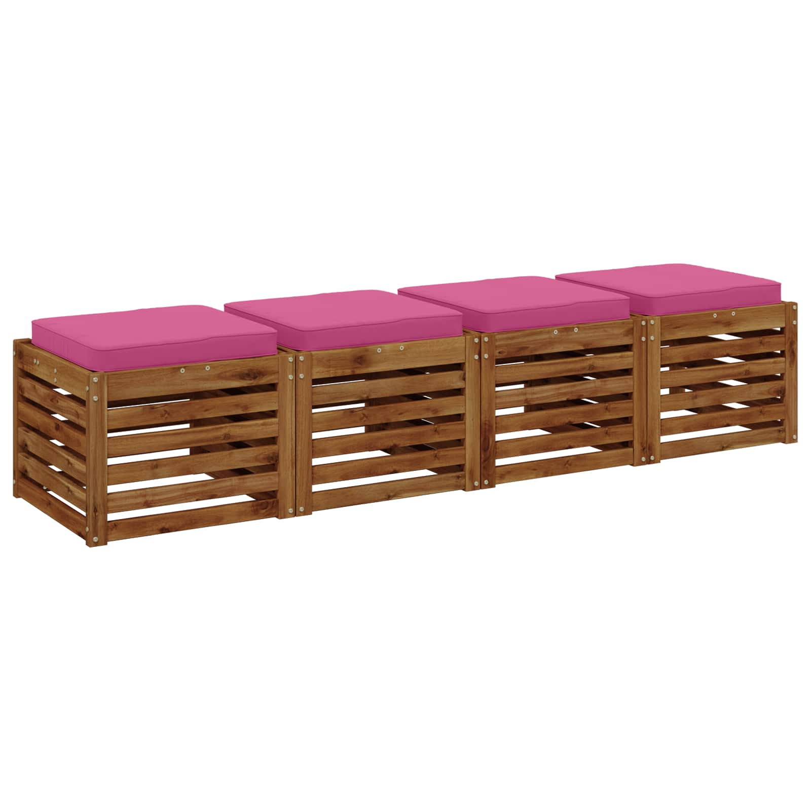 Cuscini per Sedia in 4 Pezzi VUGHT 4 pcs 100% Poliestere Rosa