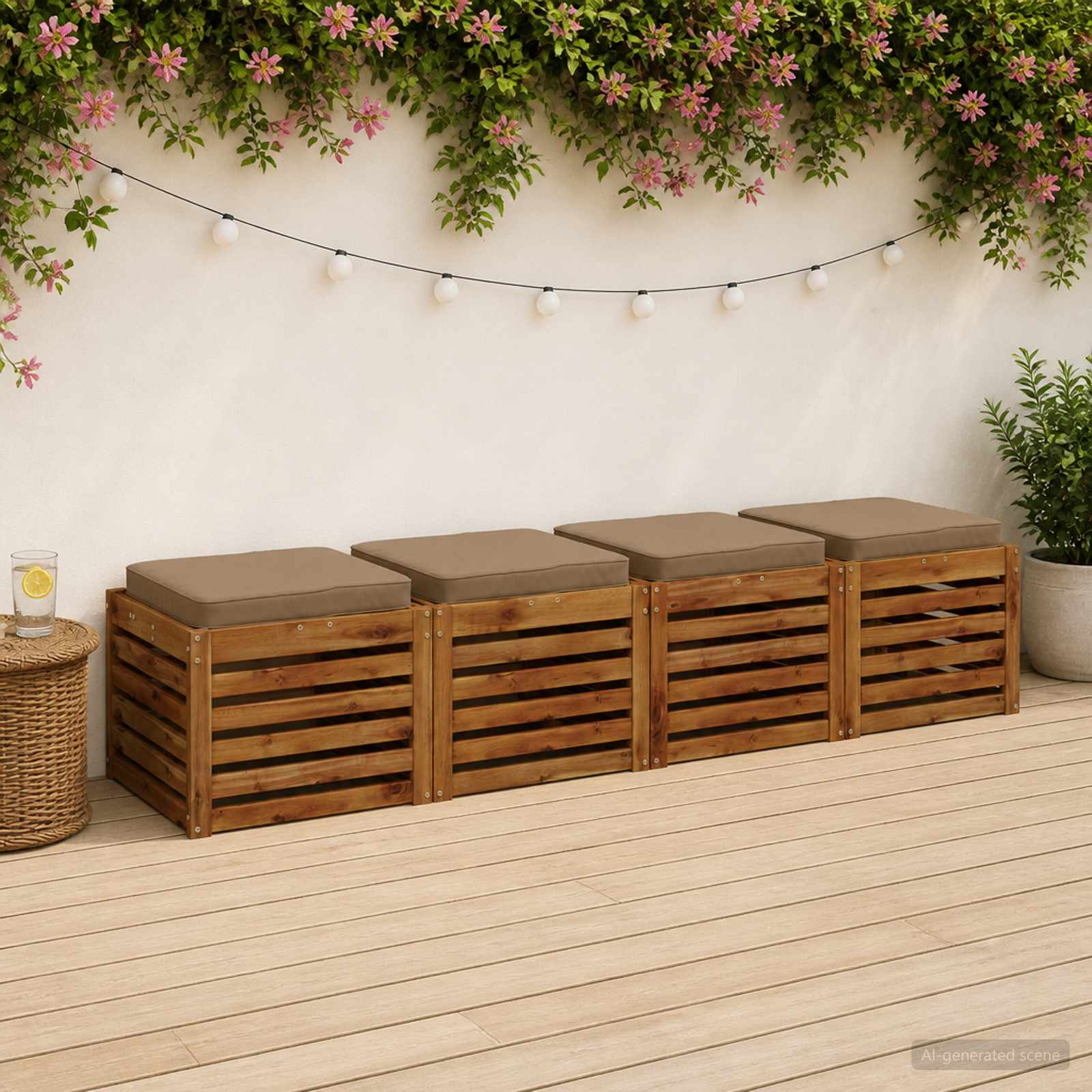 Cuscini per Sedia in 4 Pezzi VUGHT 4 pcs 100% Poliestere