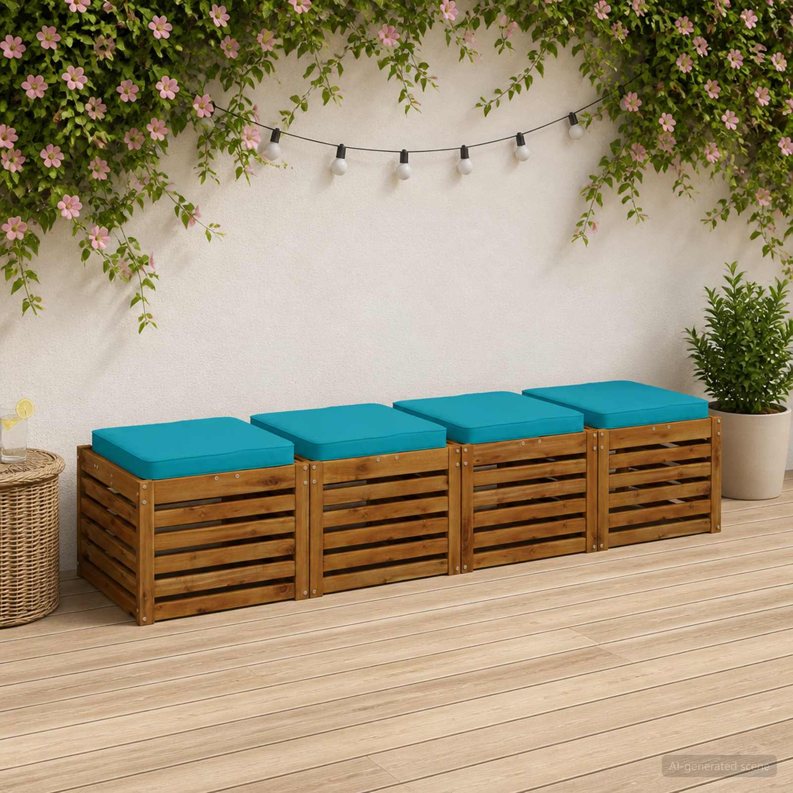 Cuscini per Sedia in 4 Pezzi VUGHT 4 pcs 100% Poliestere