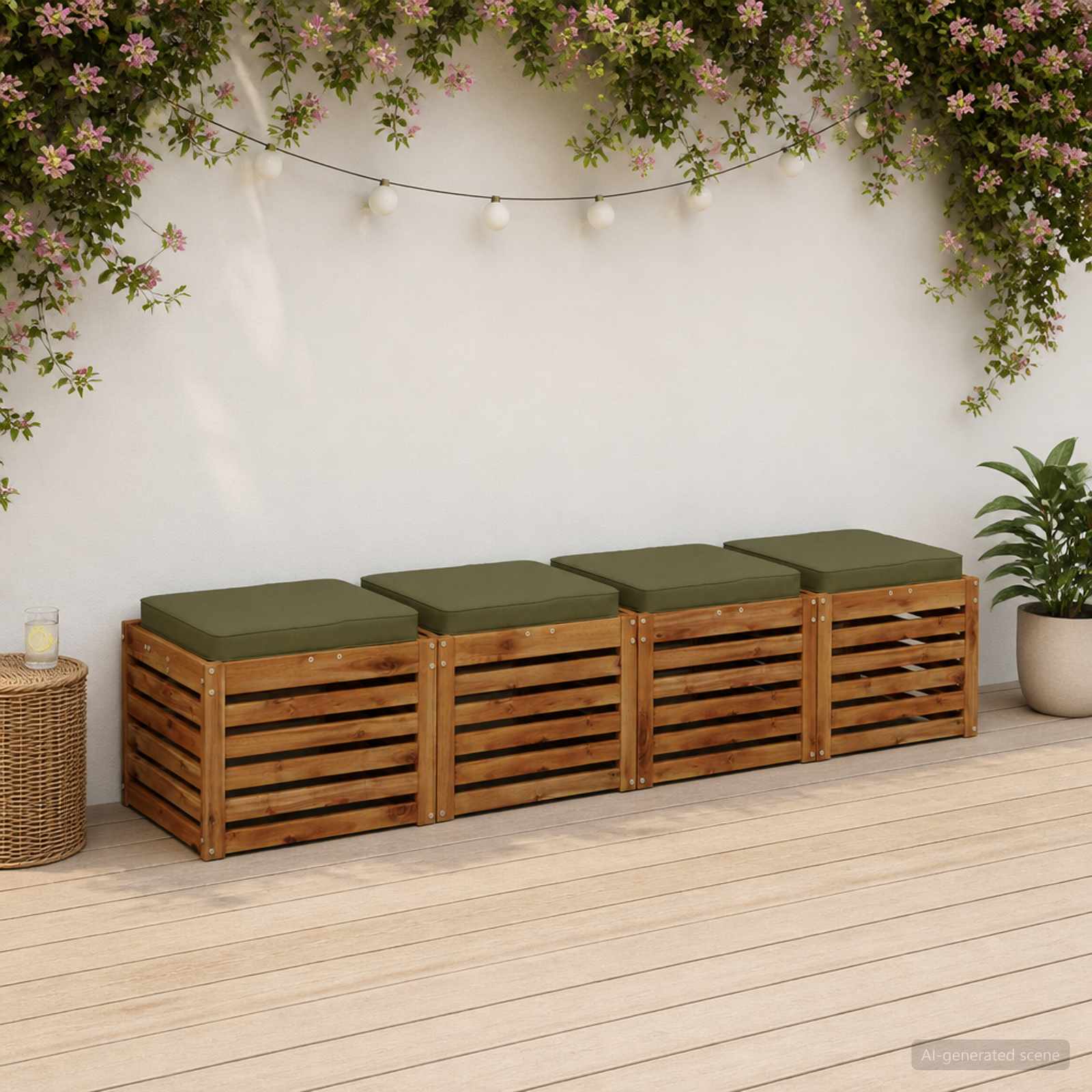 Cuscini per Sedia in 4 Pezzi VUGHT 4 pcs 100% Poliestere