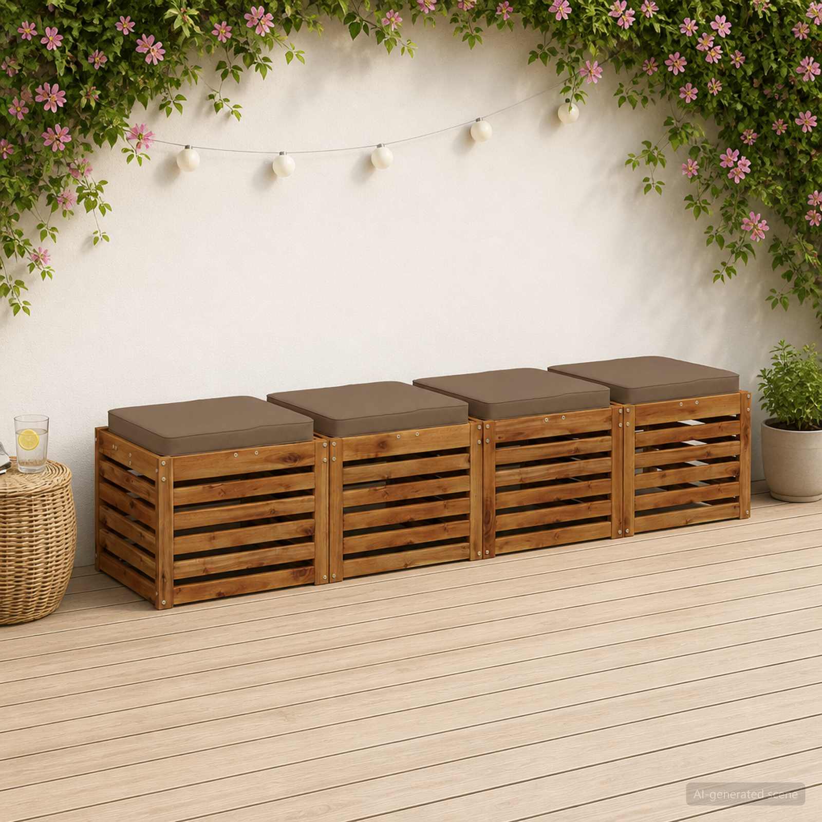 Cuscini per Sedia in 4 Pezzi VUGHT 4 pcs 100% Poliestere