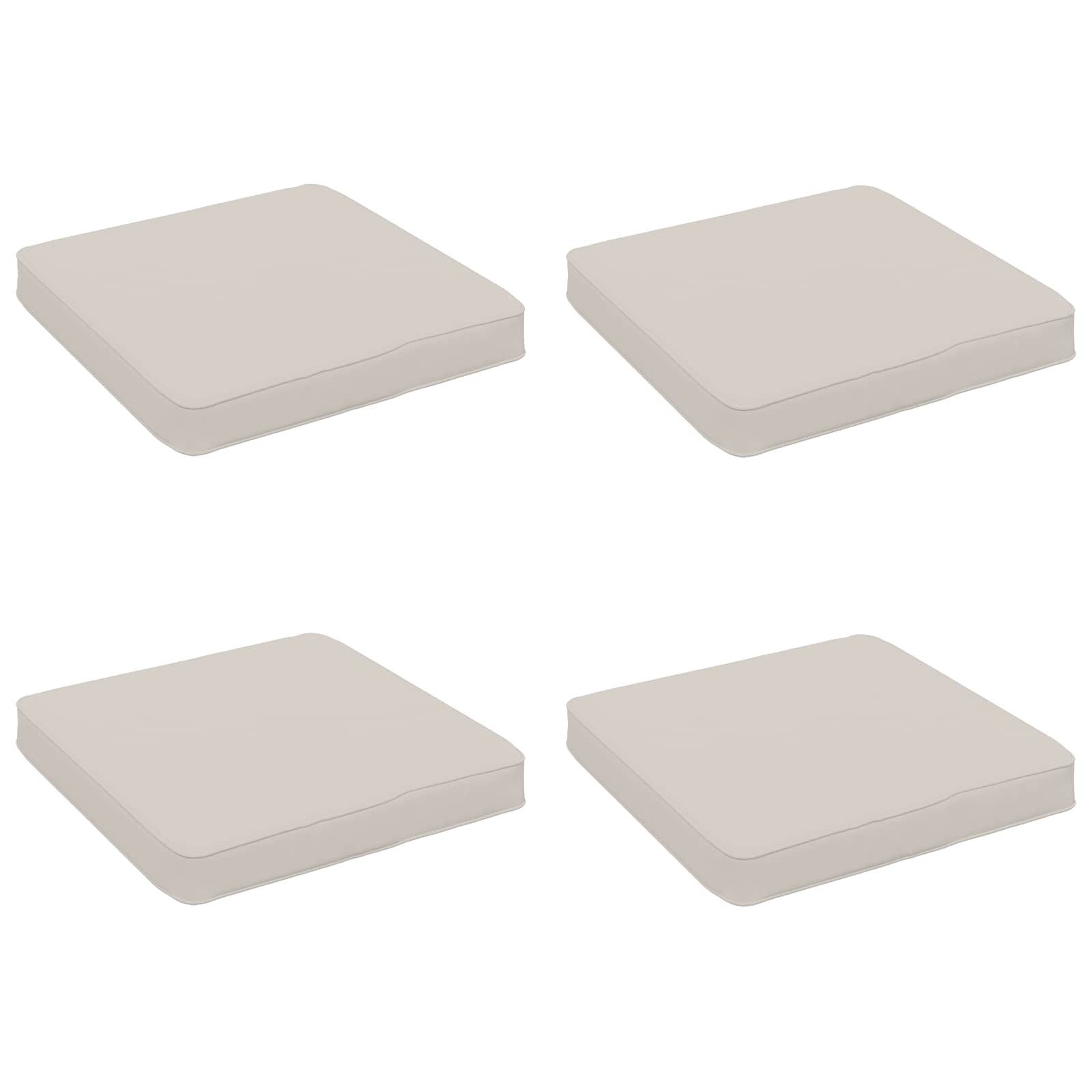 Cuscini per Sedia in 4 Pezzi VUGHT 4 pcs 100% Poliestere Bianco