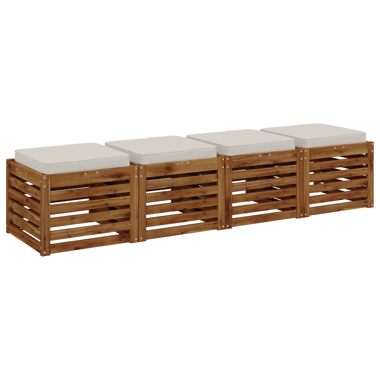 Cuscini per Sedia in 4 Pezzi VUGHT 4 pcs 100% Poliestere Bianco