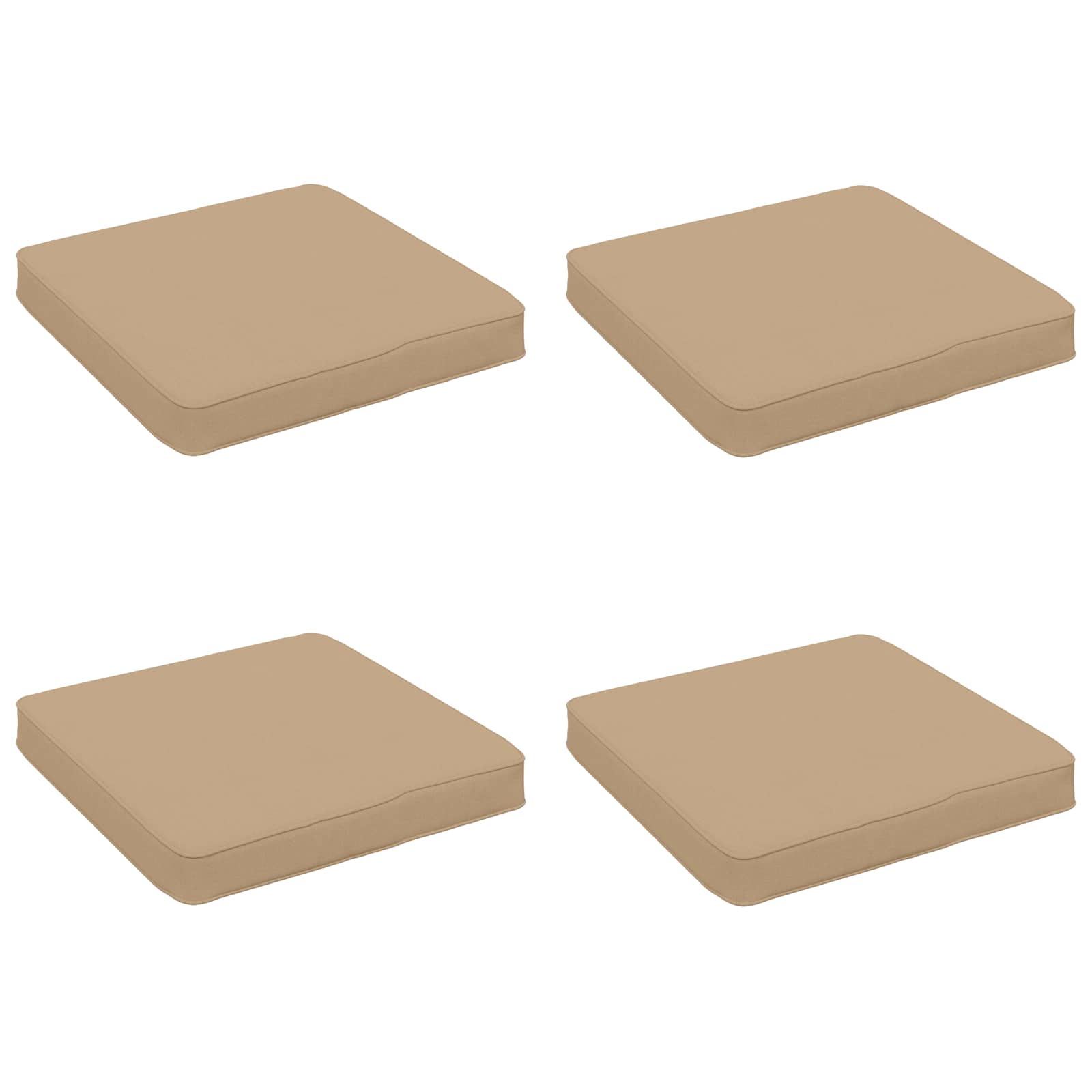 Cuscini per Sedia in 4 Pezzi VUGHT 4 pcs 100% Poliestere Sabbia