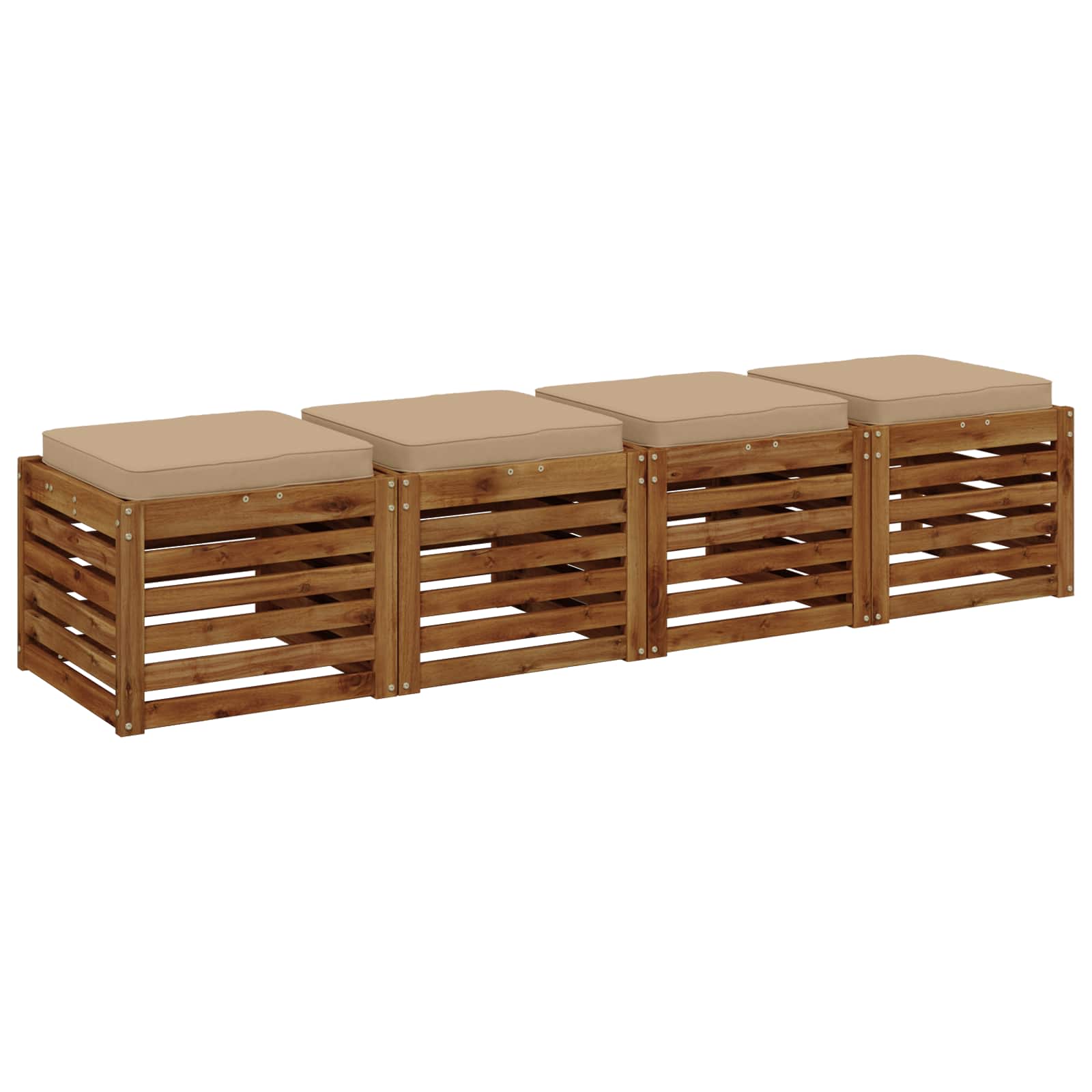 Cuscini per Sedia in 4 Pezzi VUGHT 4 pcs 100% Poliestere Sabbia