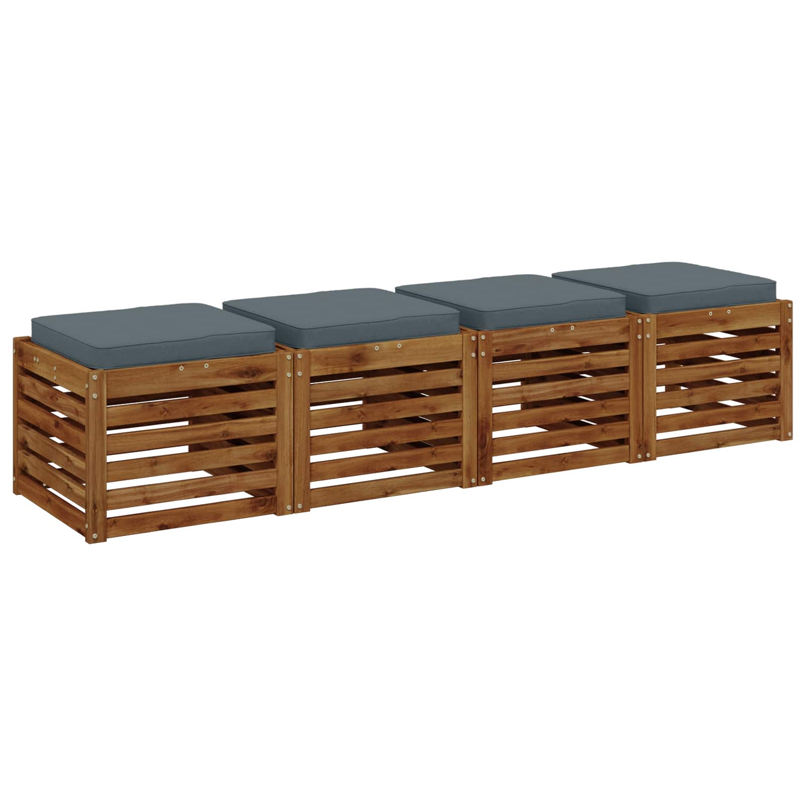 Cuscini per Sedia in 4 Pezzi VUGHT 4 pcs 100% Poliestere Blu