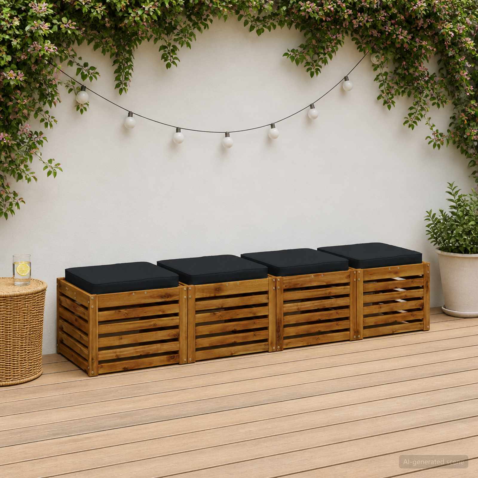 Cuscini per Sedia in 4 Pezzi VUGHT 4 pcs 100% Poliestere