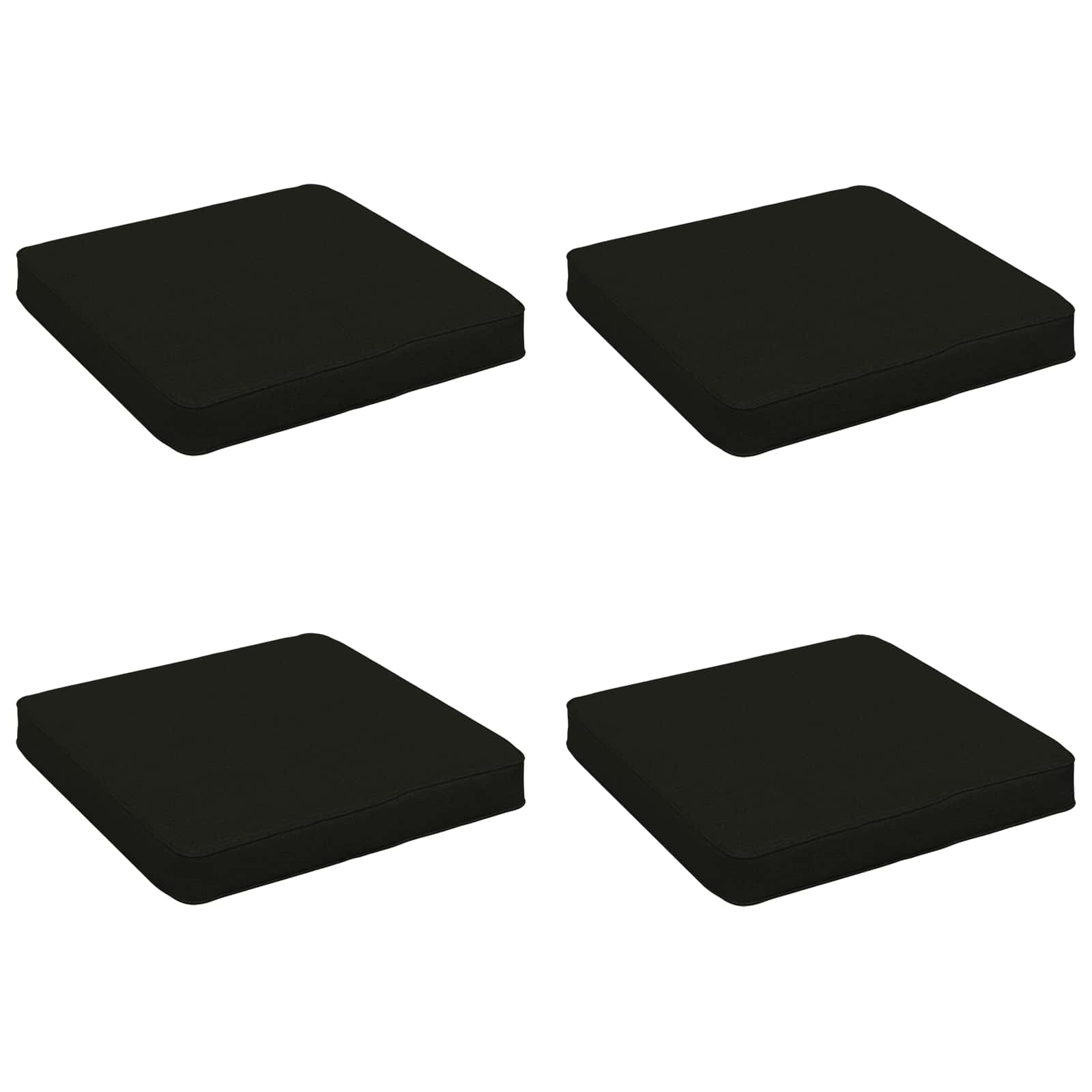 Cuscini per Sedia in 4 Pezzi VUGHT 4 pcs 100% Poliestere Nero