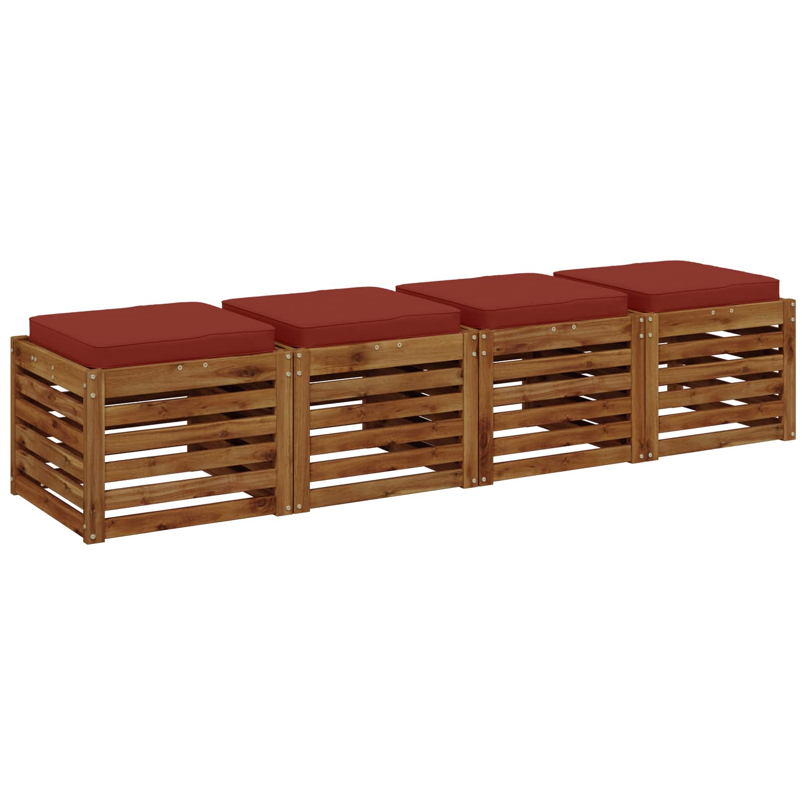 Cuscini per Sedia in 4 Pezzi VUGHT 4 pcs 100% Poliestere Rosso