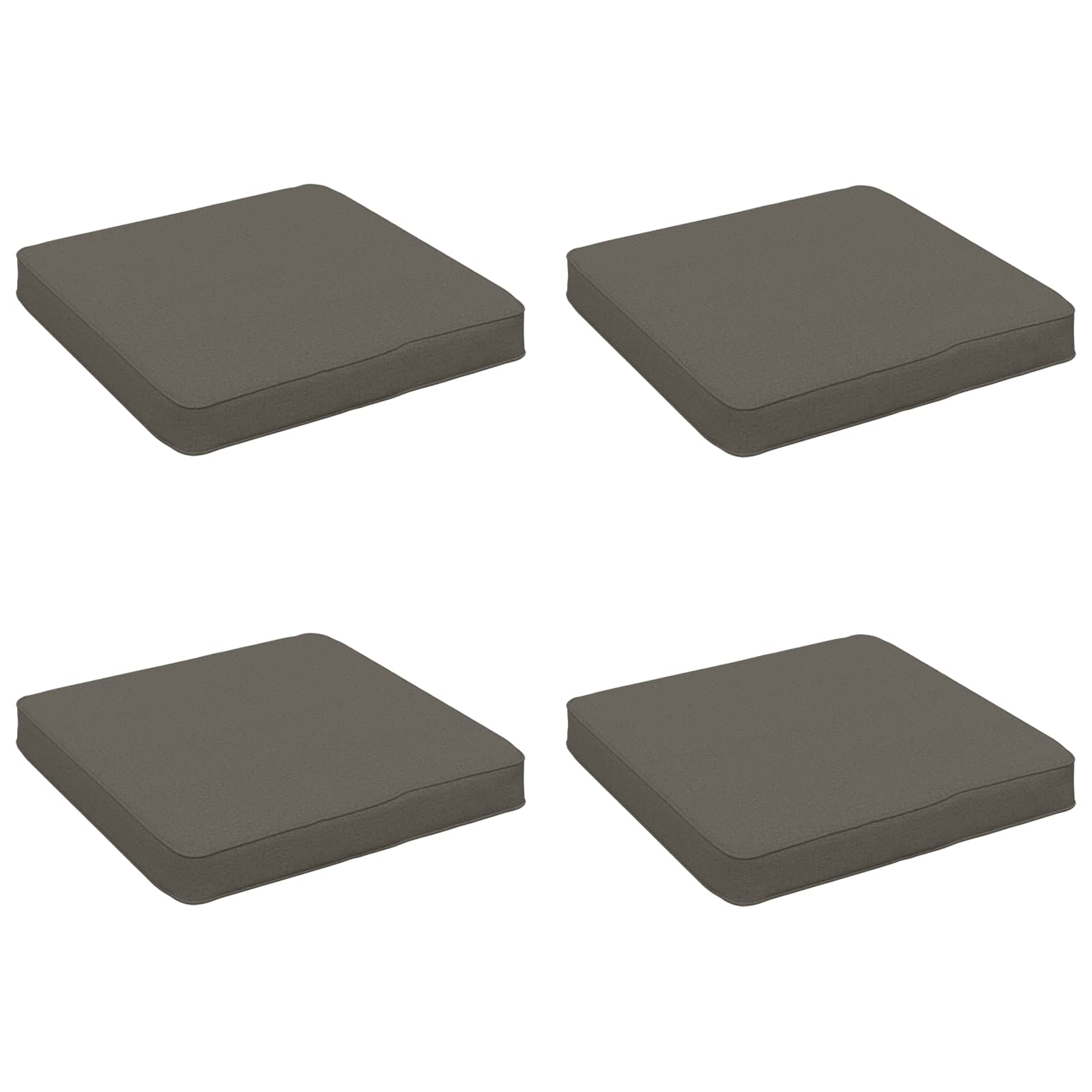Cuscini per Sedia in 4 Pezzi VUGHT 4 pcs 100% Poliestere Grigio