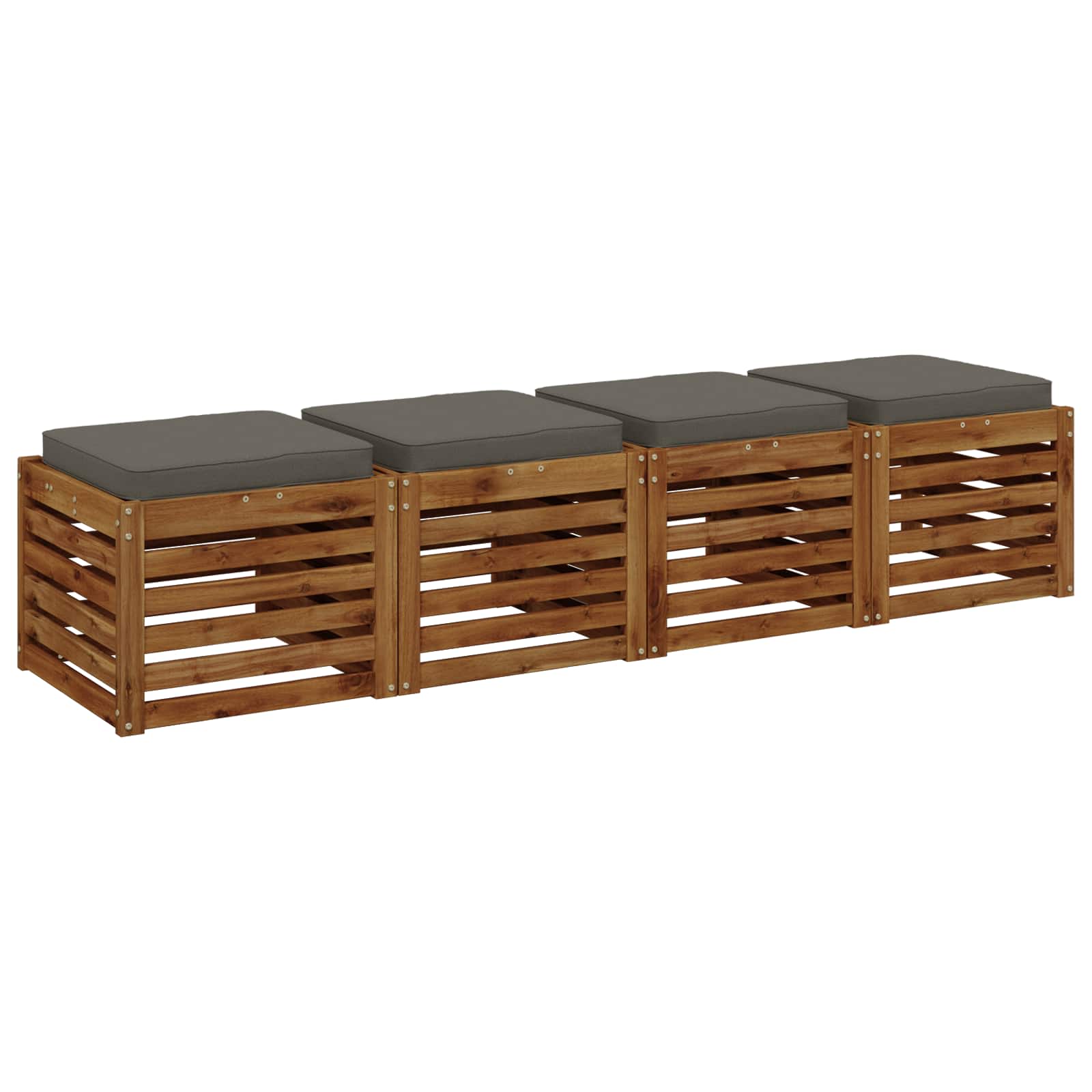 Cuscini per Sedia in 4 Pezzi VUGHT 4 pcs 100% Poliestere Grigio