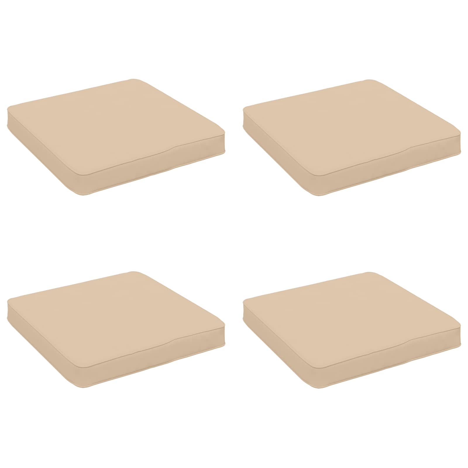 Cuscini per Sedia in 4 Pezzi VUGHT 4 pcs 100% Poliestere Crema