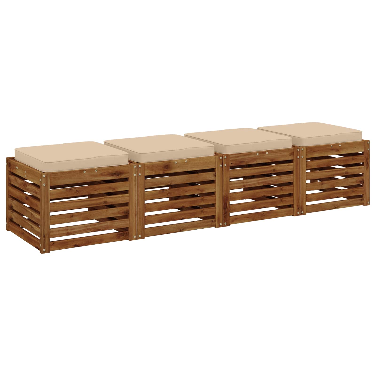 Cuscini per Sedia in 4 Pezzi VUGHT 4 pcs 100% Poliestere Crema