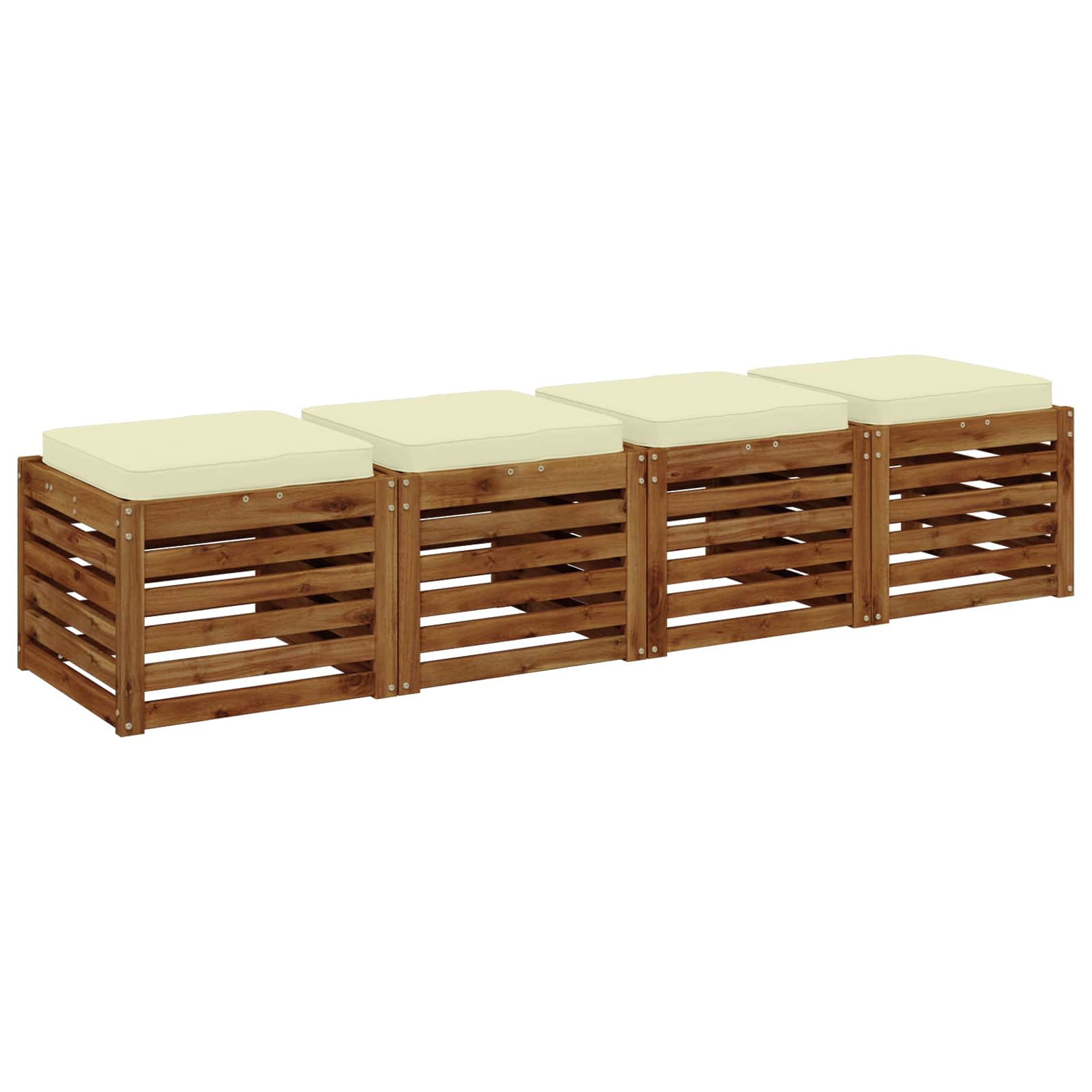 Cuscini per Sedia in 4 Pezzi VUGHT 4 pcs 100% Poliestere Crema
