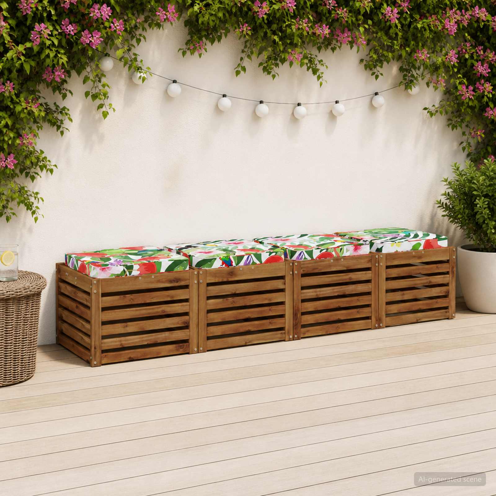 Cuscini per Sedia in 4 Pezzi VUGHT 4 pcs 100% Poliestere