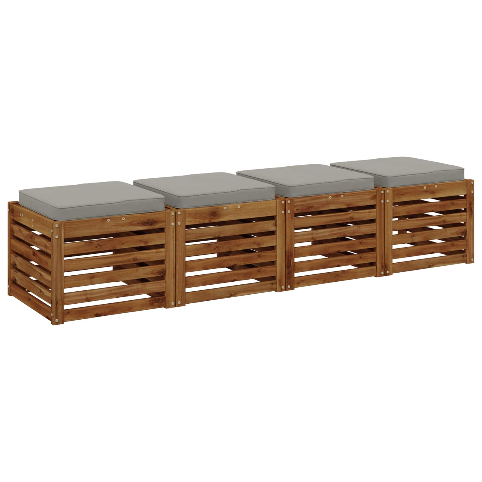 Cuscini per Sedia in 4 Pezzi VUGHT 4 pcs 100% Poliestere Grigio