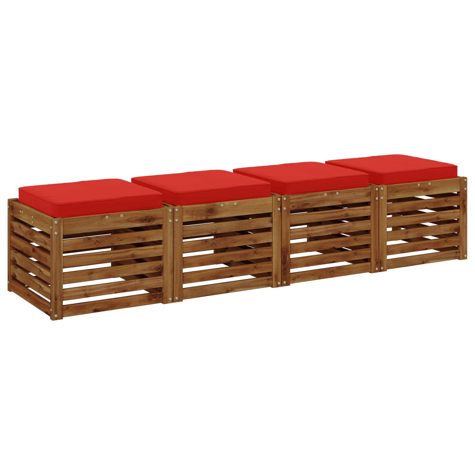 Cuscini per Sedia in 4 Pezzi VUGHT 4 pcs 100% Poliestere Rosso