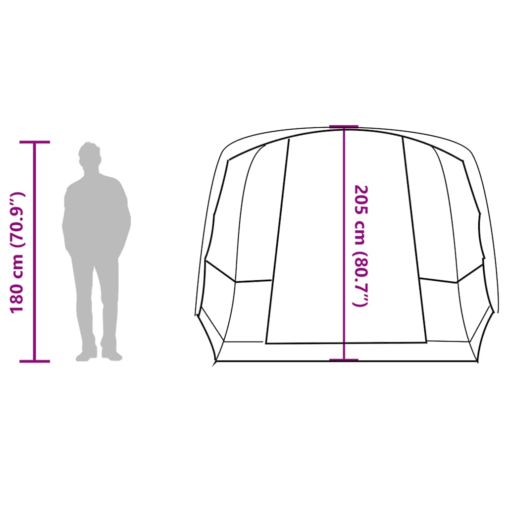 Tenda da Campeggio a Tunnel per 4 Persone Blu Impermeabile