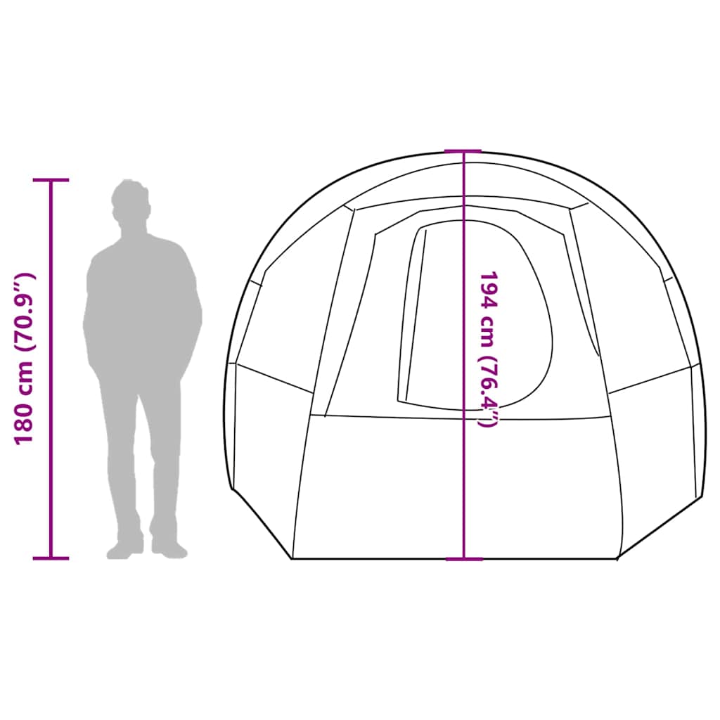 Tenda da Campeggio a Tunnel per 4 Persone Grigio e Arancione