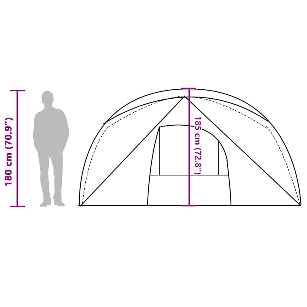 Tenda Familiare Cabina per 6 Persone Verde Impermeabile