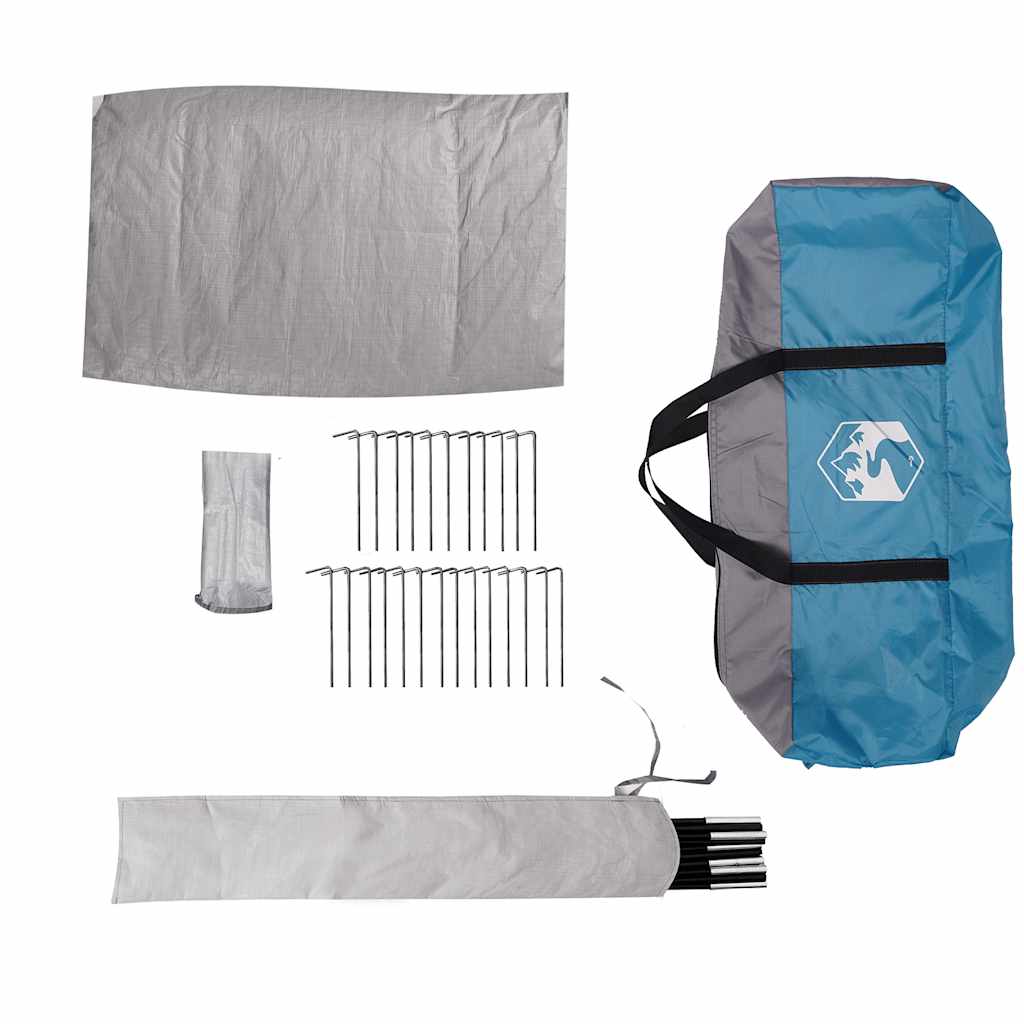 Tenda Familiare Cabina per 6 Persone Blu Impermeabile
