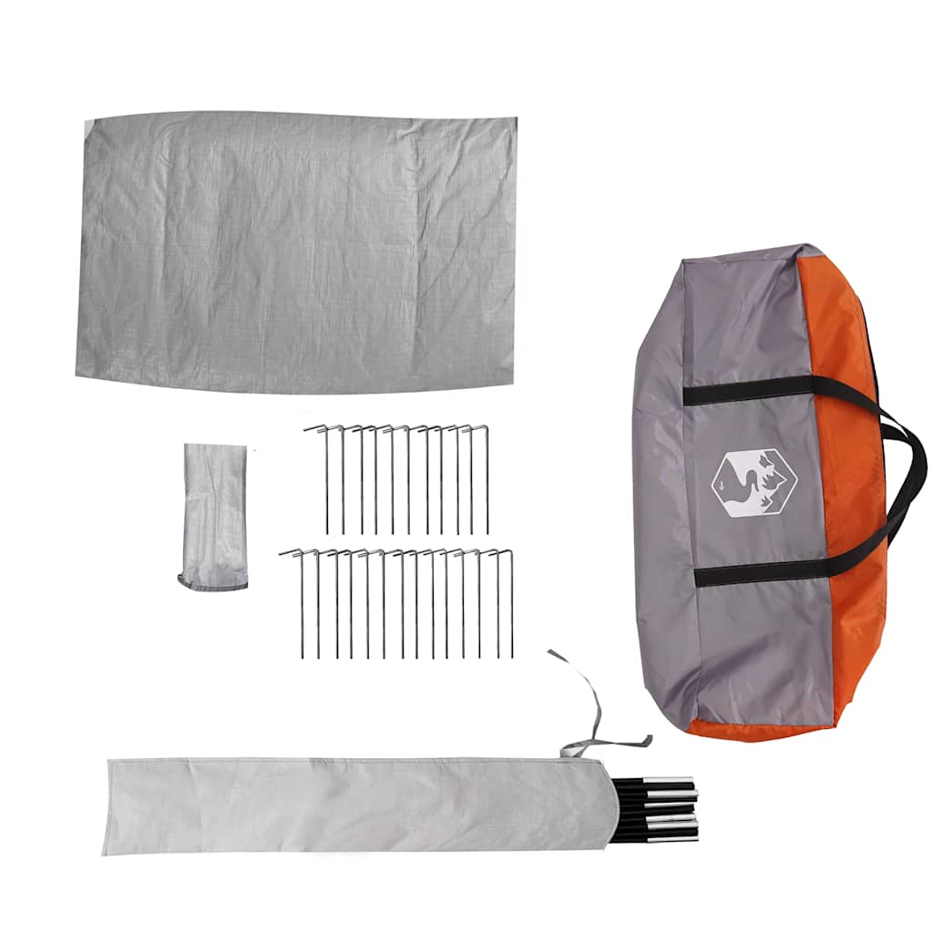 Tenda Familiare Cabina 6 Persone Grigia Arancione Impermeabile