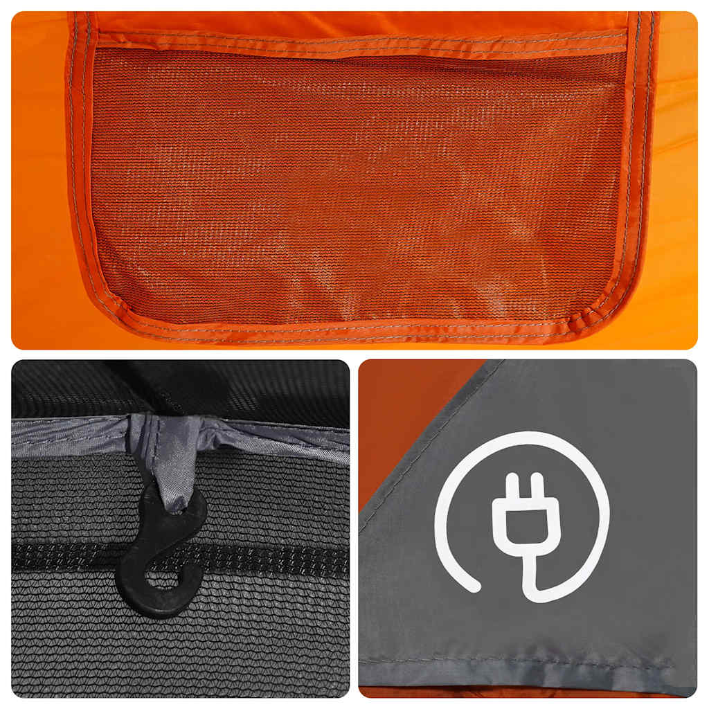 Tenda Familiare Cabina 6 Persone Grigia Arancione Impermeabile