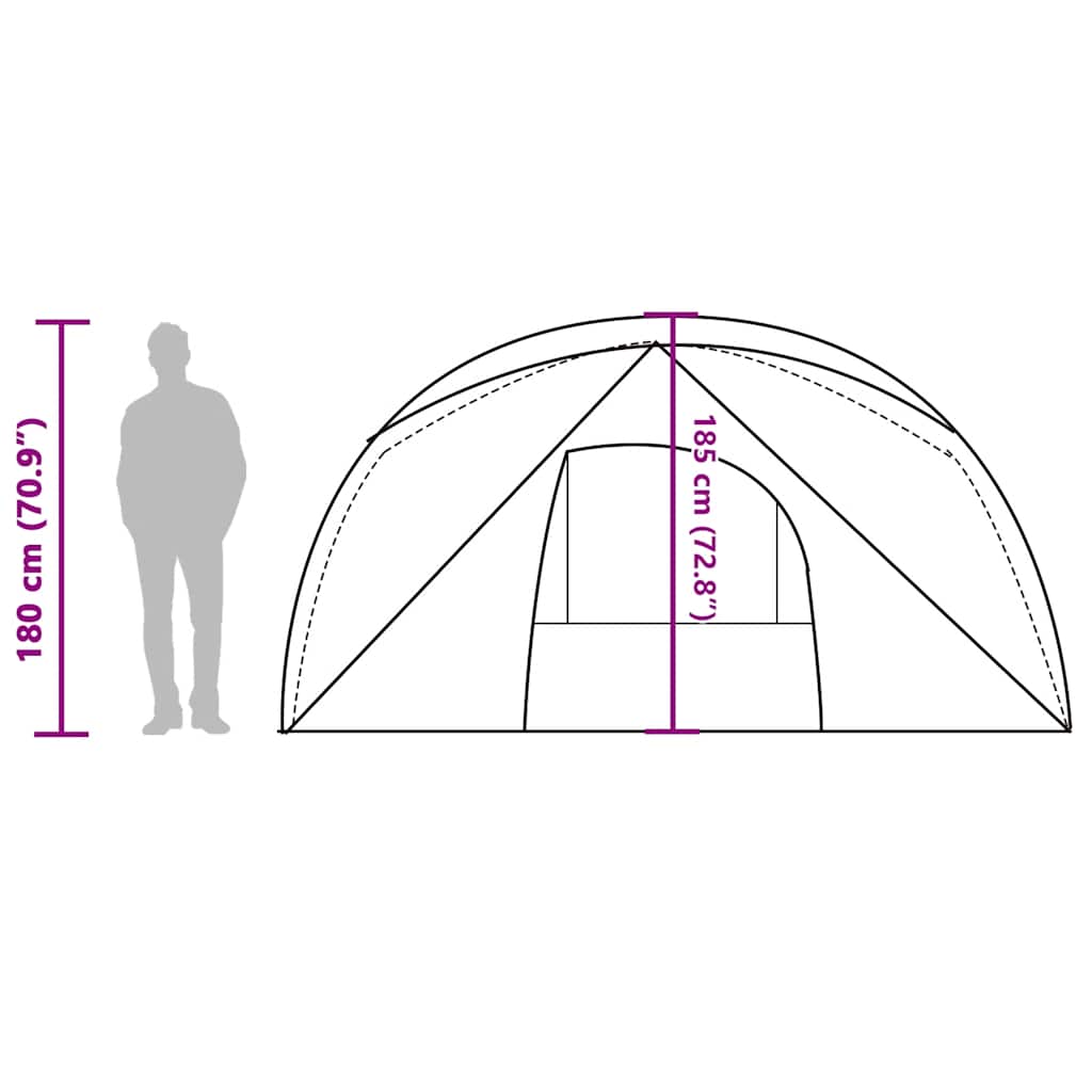 Tenda Familiare Cabina 6 Persone Grigia Arancione Impermeabile