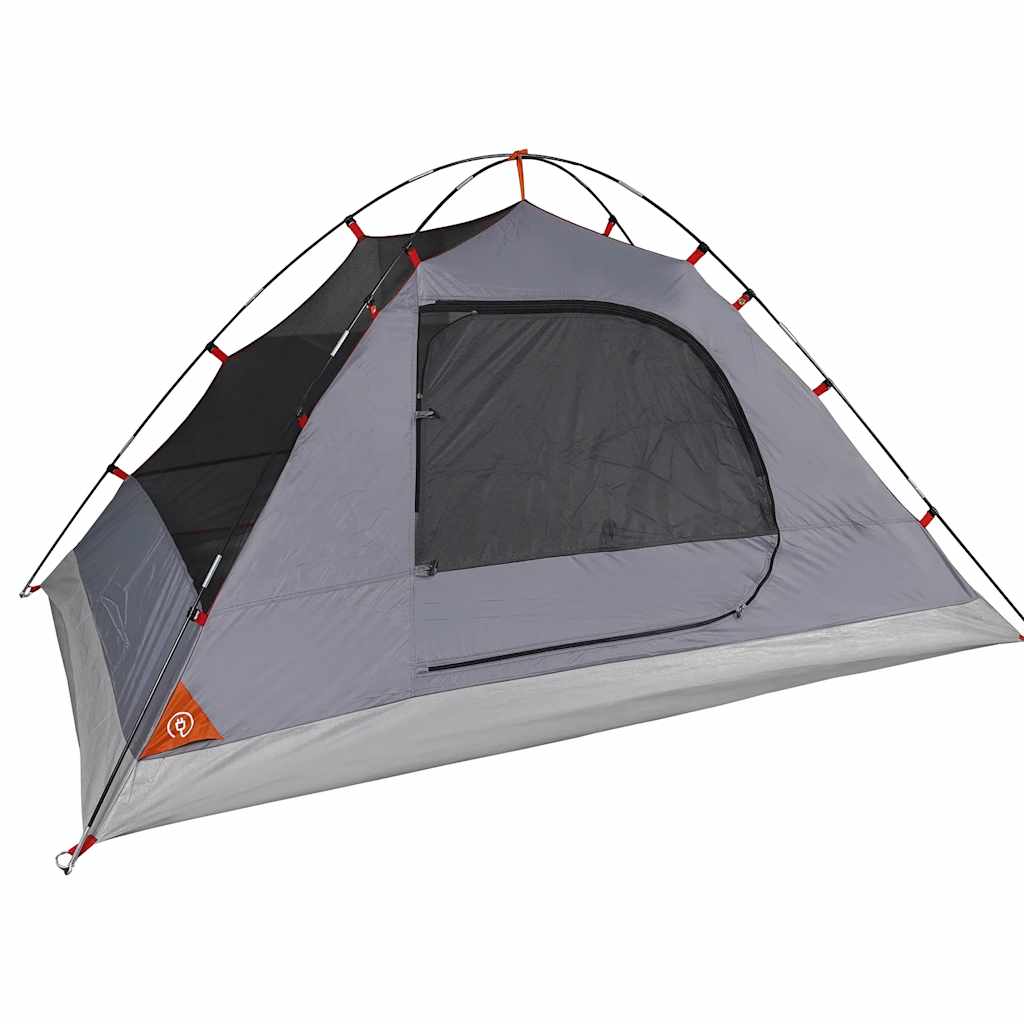 Tenda da Campeggio a Cupola 4 Persone Grigio e Arancione