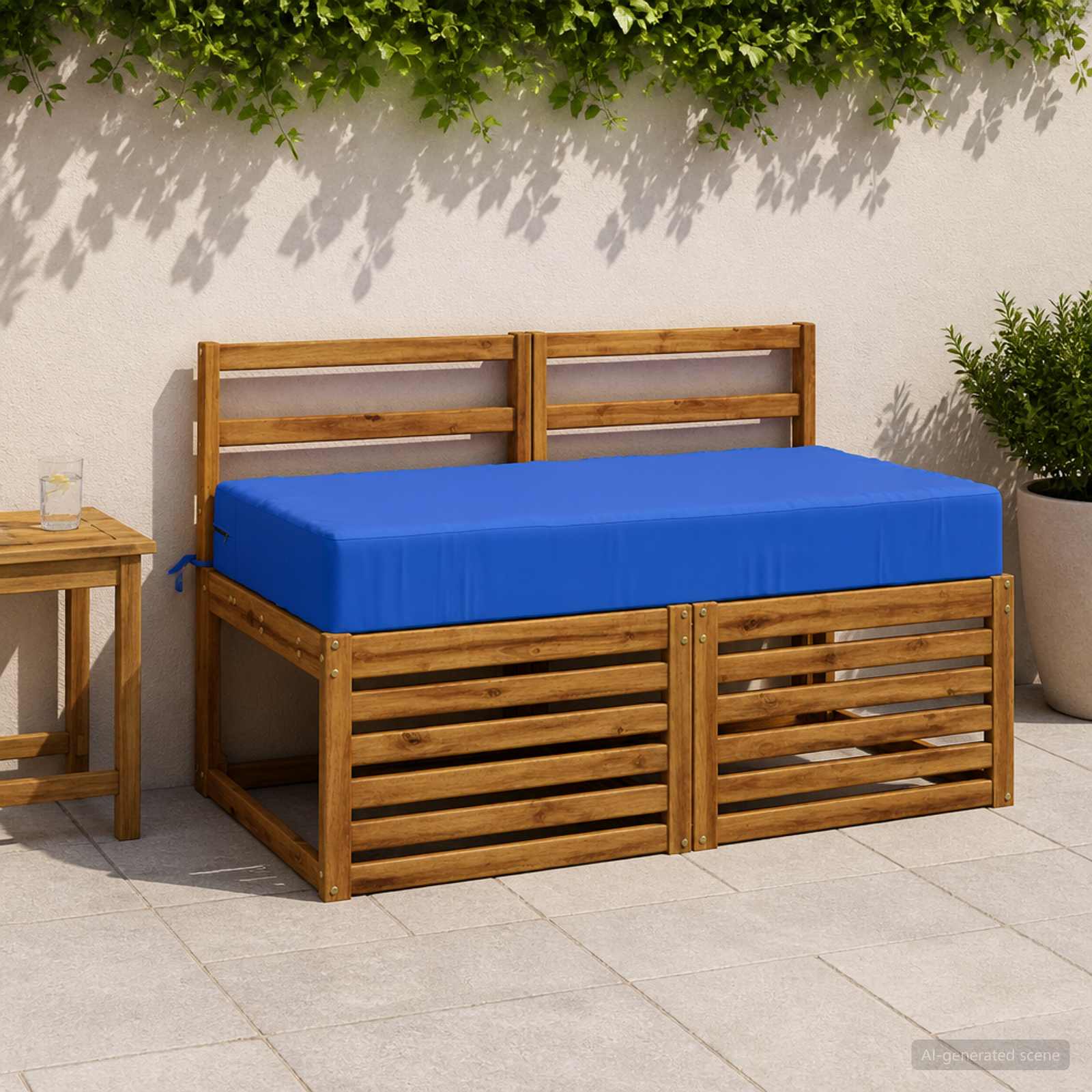 Cuscino per la seduta SOEST 100% Poliestere Blu reale