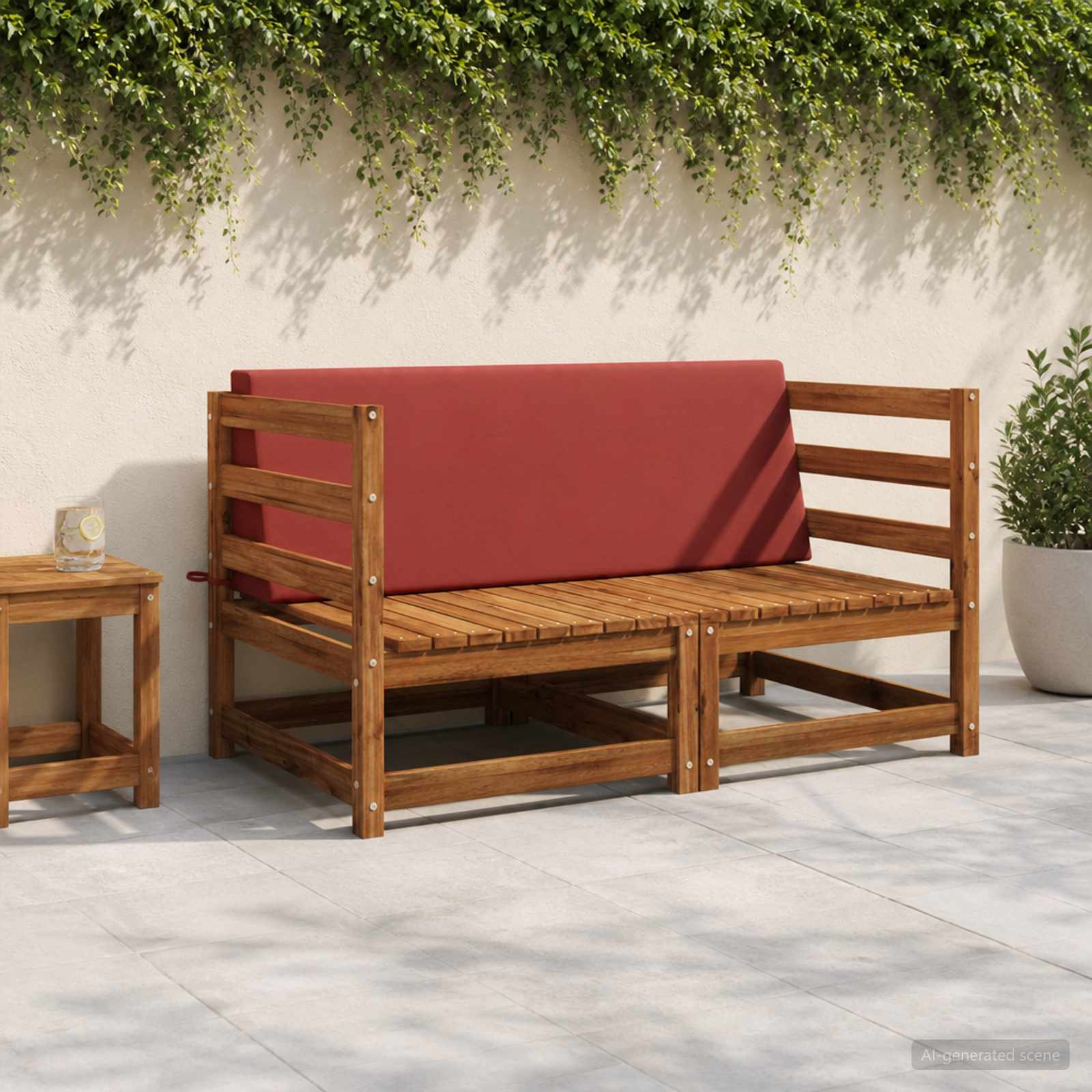 Cuscino schienale SOEST 100% Poliestere Rosso 120 x 20 x 40 cm