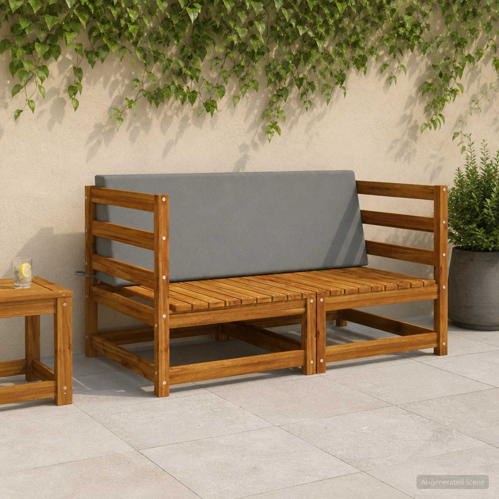 Cuscino schienale SOEST 100% Poliestere Grigio 120 x 20 x 40 cm