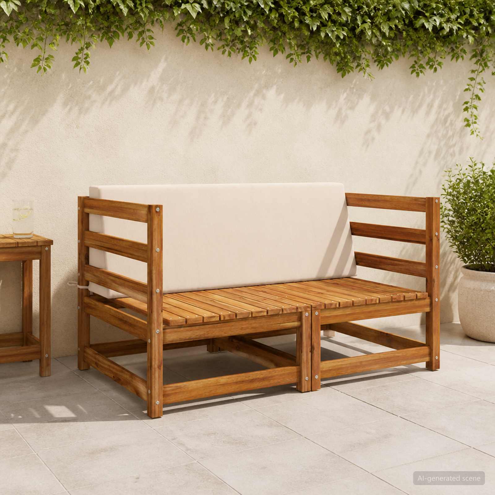 Cuscino schienale SOEST 100% Poliestere Crema 120 x 20 x 40 cm