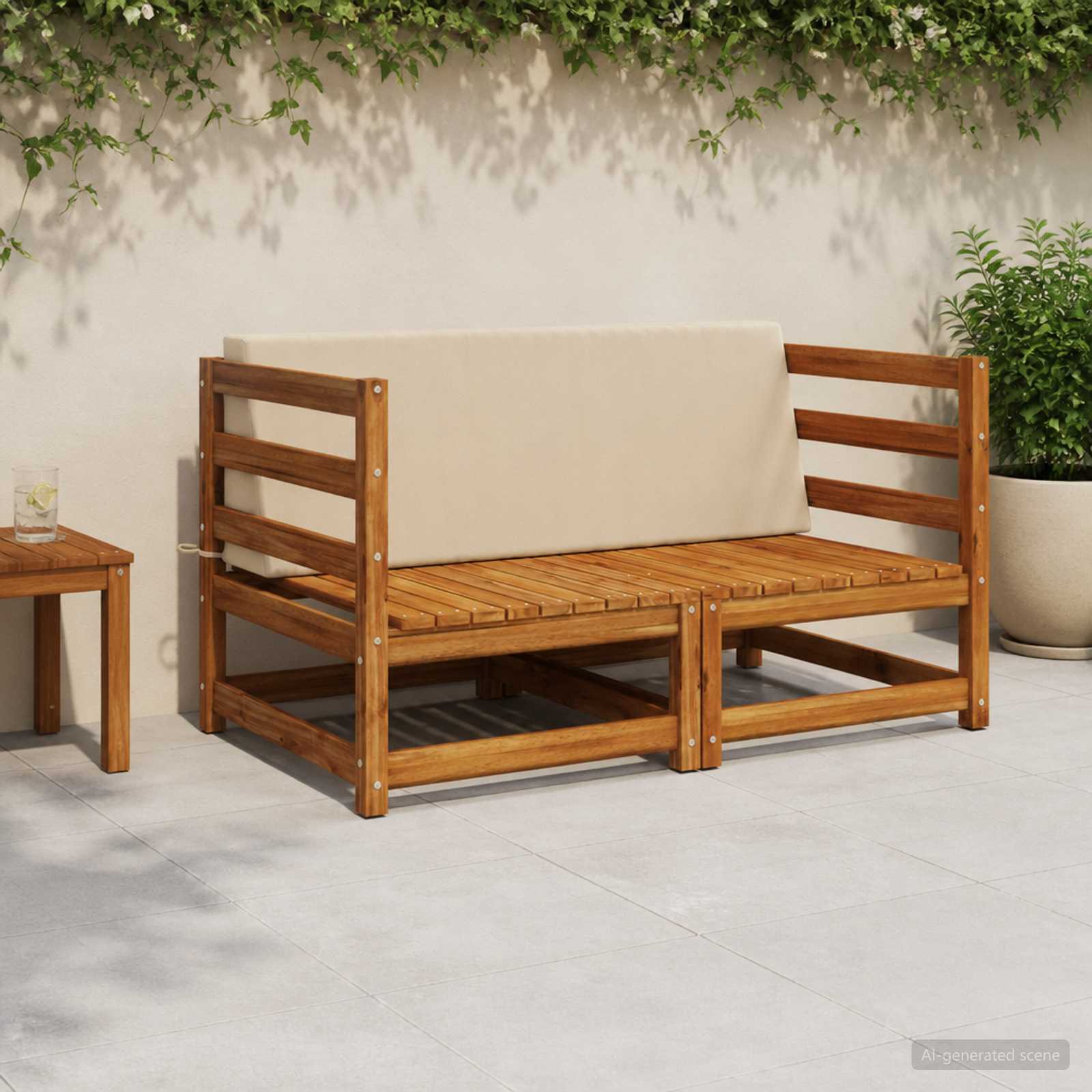 Cuscino schienale SOEST 100% Poliestere Beige 120 x 20 x 40 cm