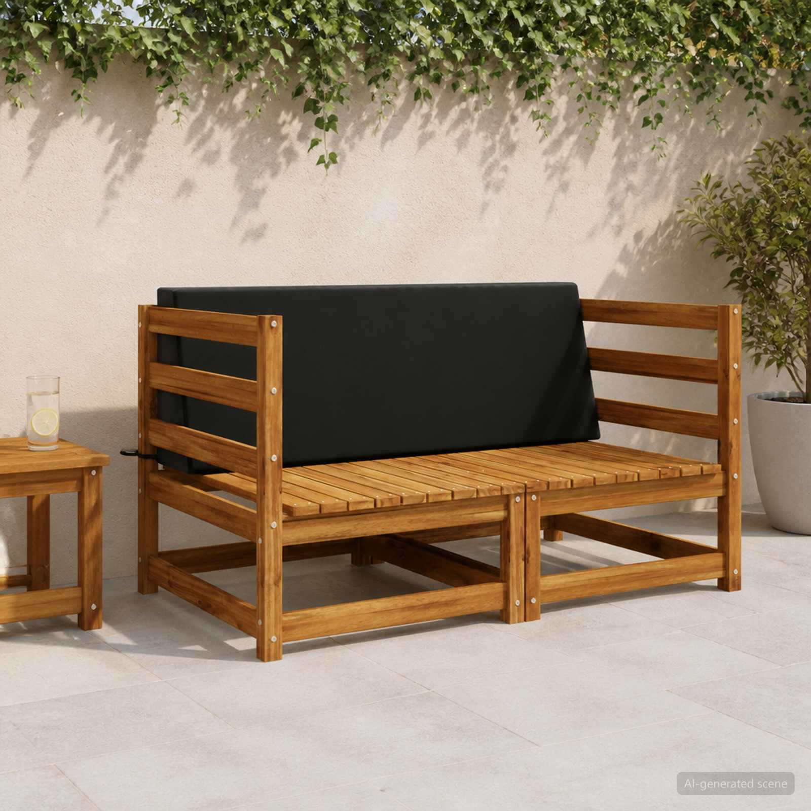 Cuscino schienale SOEST 100% Poliestere Nero 120 x 20 x 40 cm
