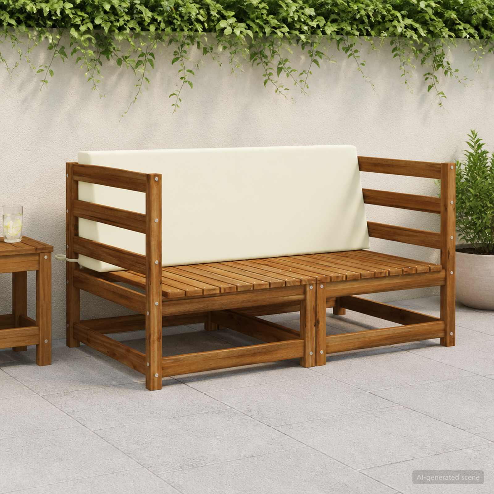 Cuscino schienale SOEST 100% Poliestere Crema 120 x 20 x 40 cm